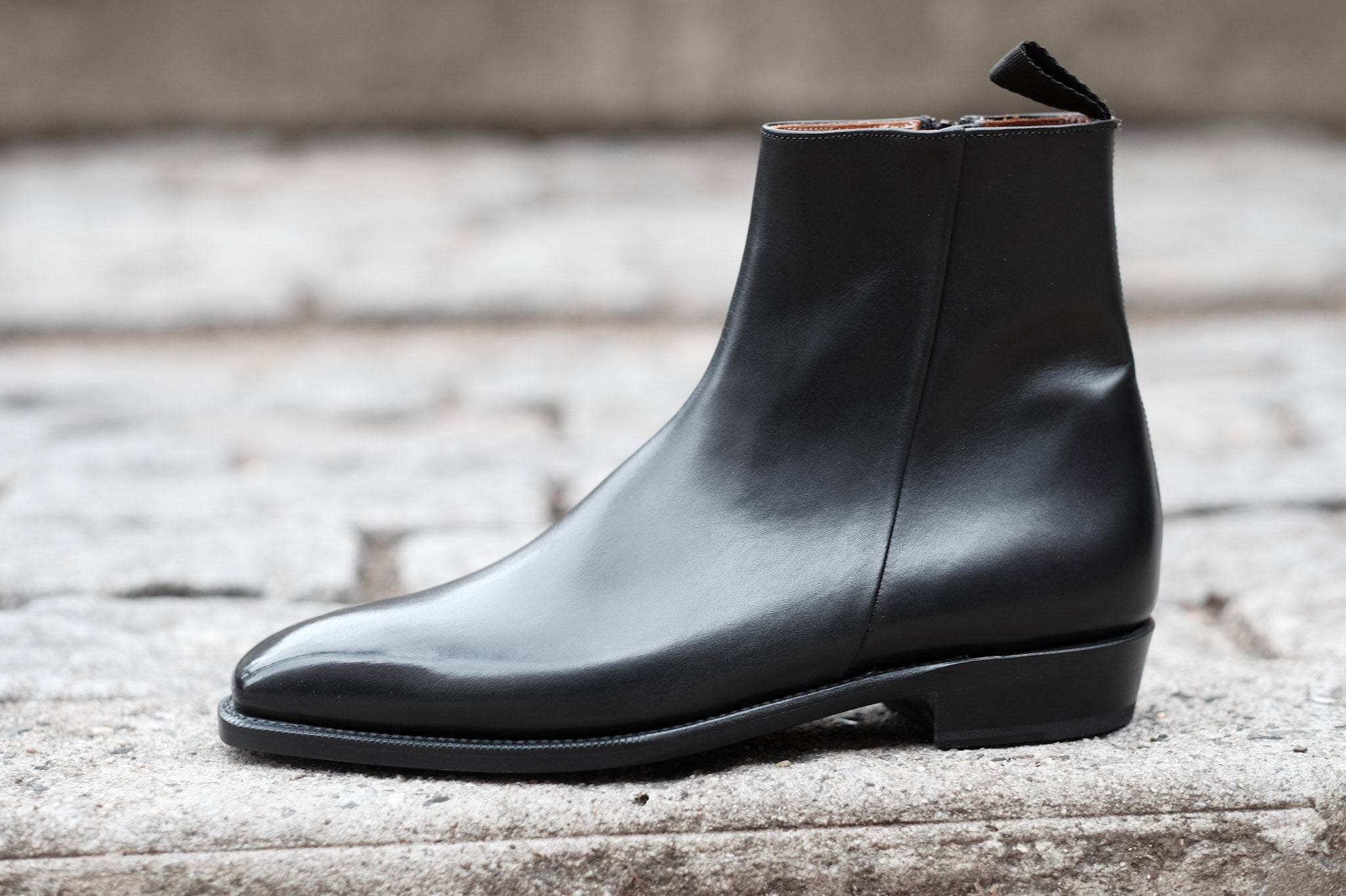 Southcenter - Black Calf-Zip Boots-J.FitzPatrick Footwear