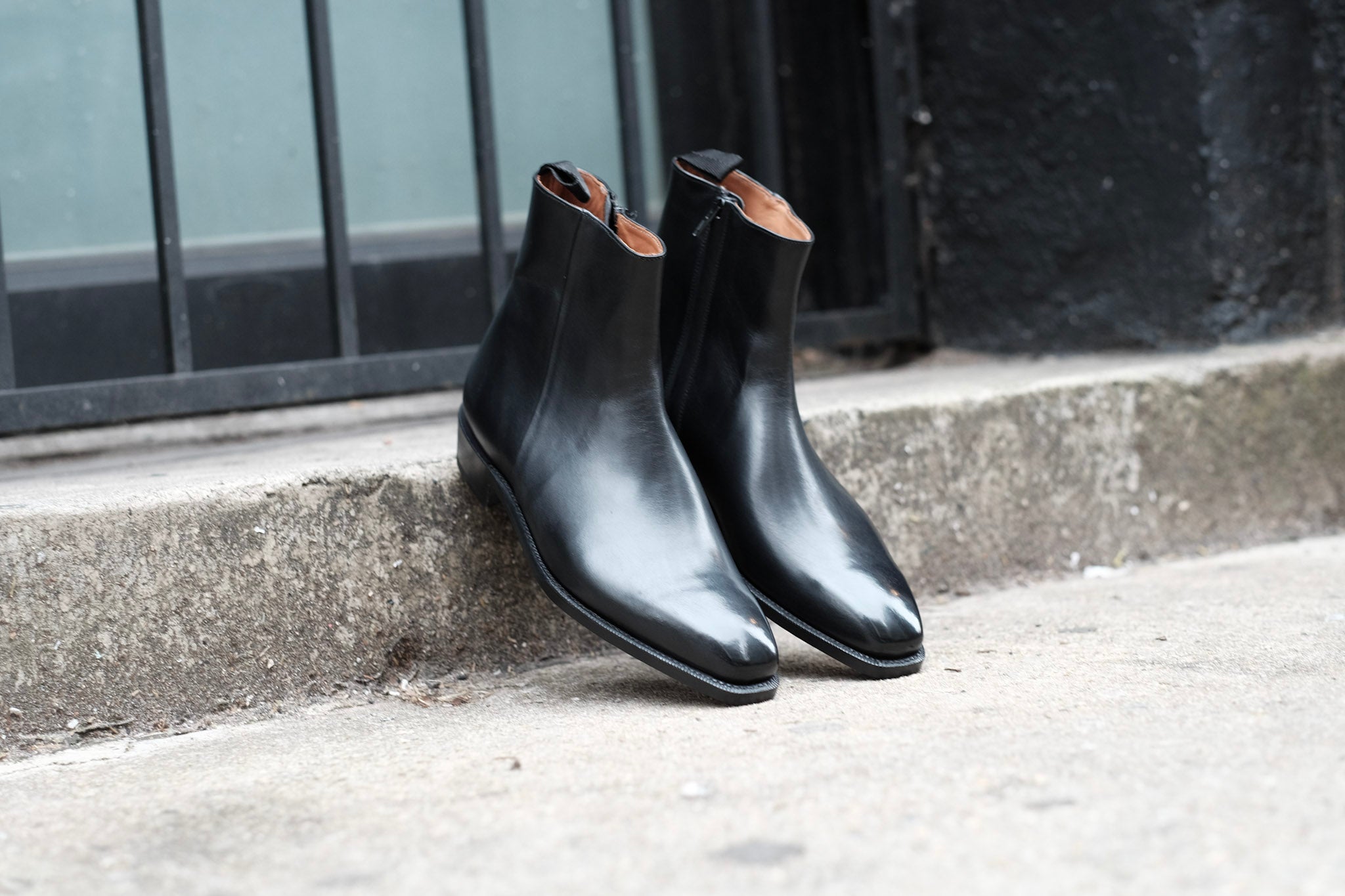 Southcenter - Black Calf-Zip Boots-J.FitzPatrick Footwear