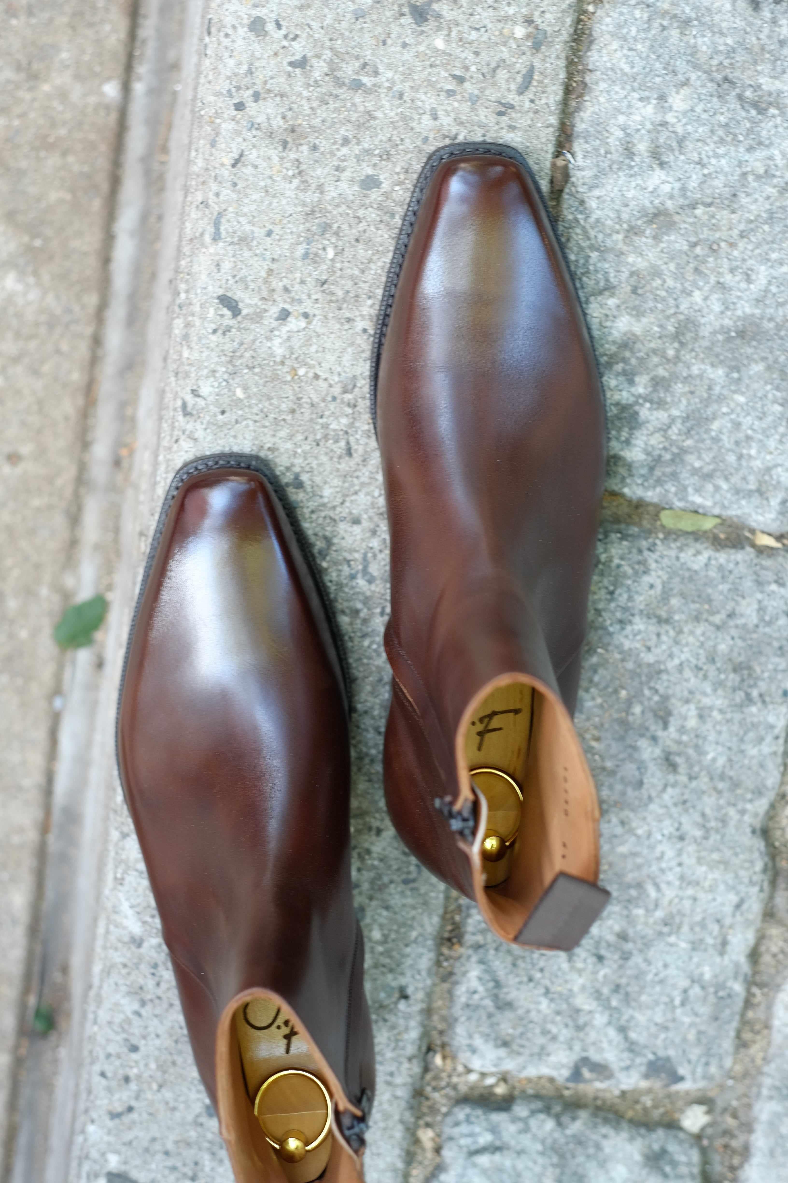 Southcenter - Dark Mahogany Calf-Zip Boots-J.FitzPatrick Footwear
