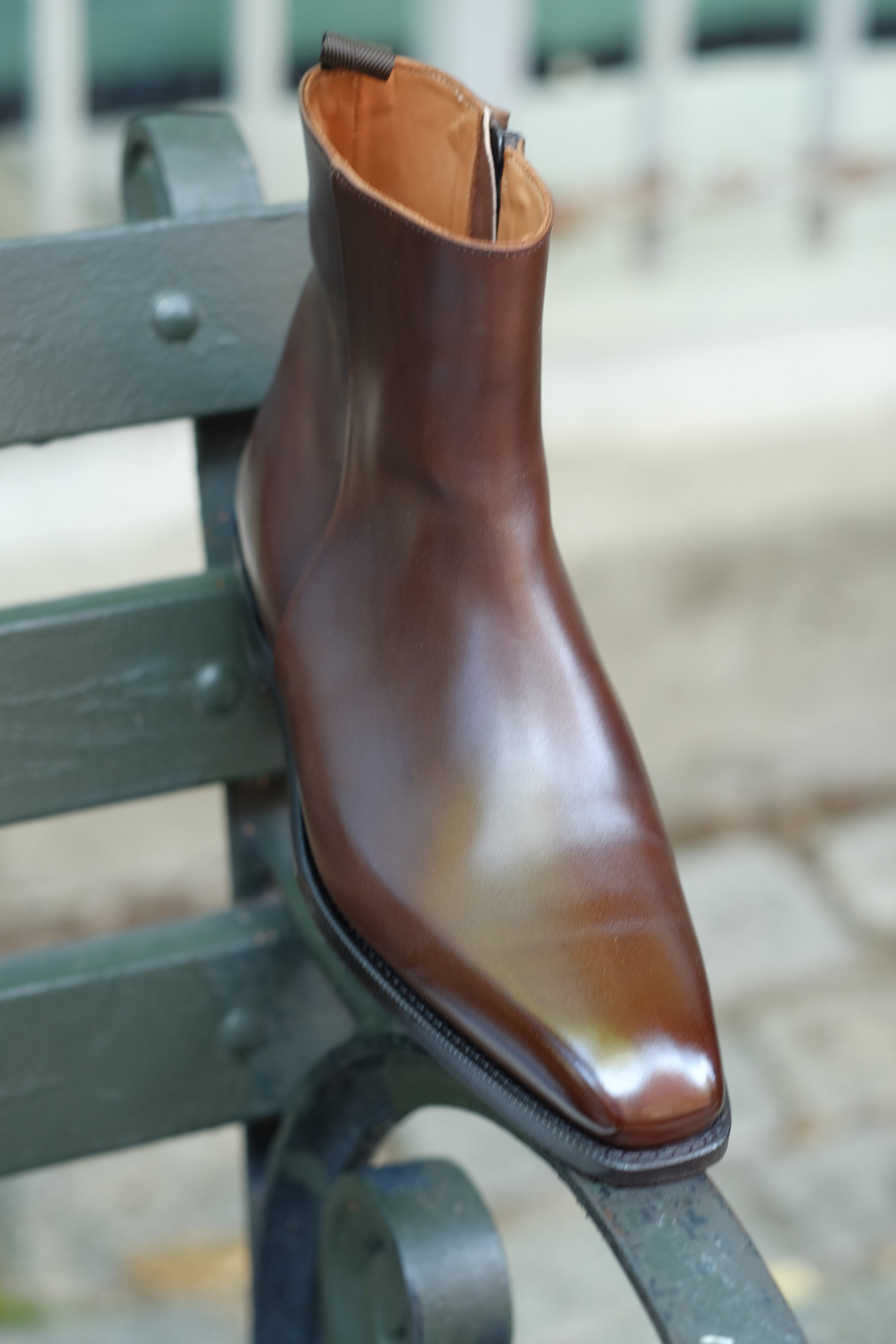Southcenter - Dark Mahogany Calf-Zip Boots-J.FitzPatrick Footwear