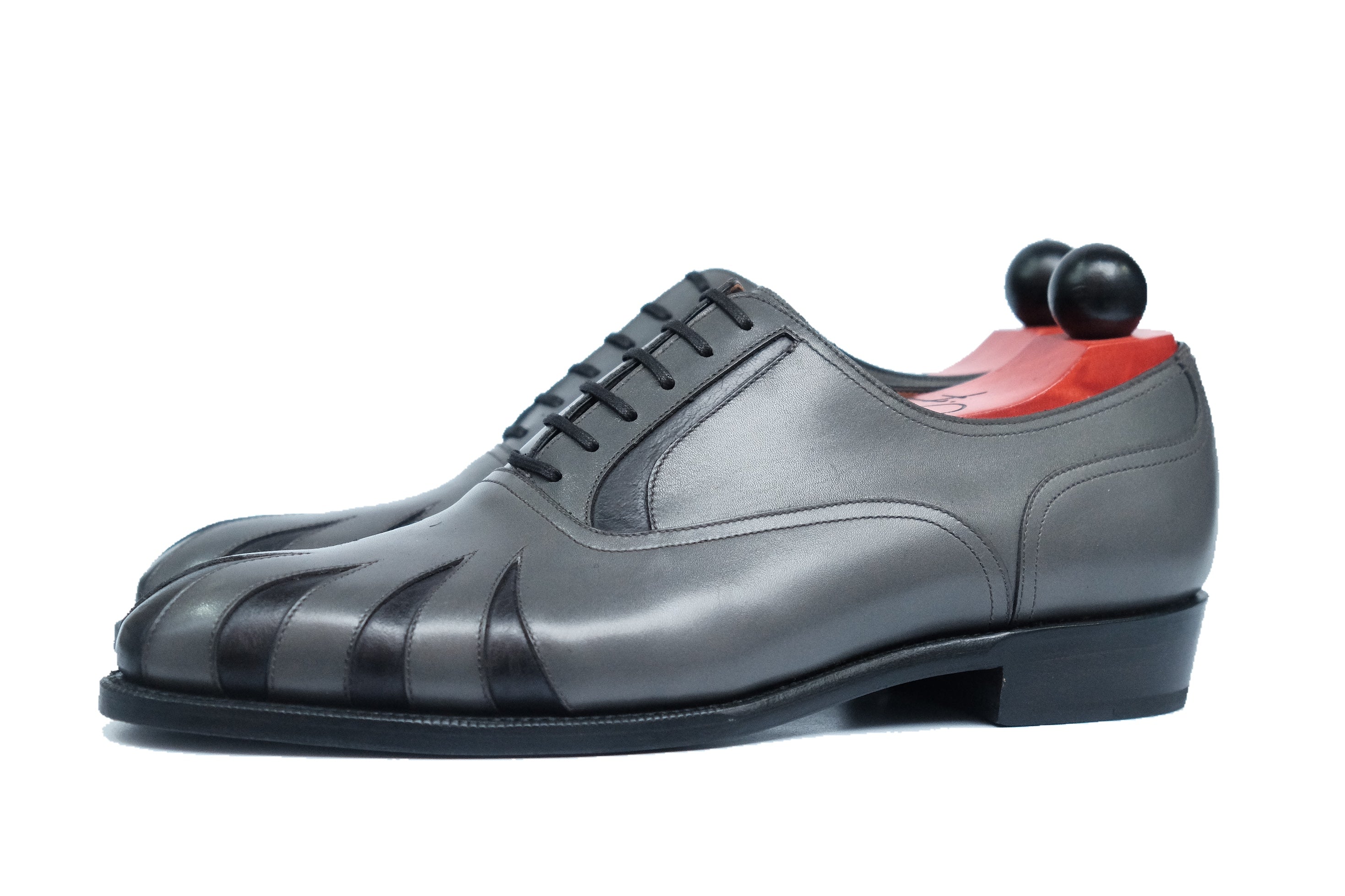Tiger's Claw - MTO - Light Grey Calf / Dark Grey Calf - NGT Last - Single Leather Sole-Made To Order Split Toe Spectator Oxfords-J.FitzPatrick Footwear