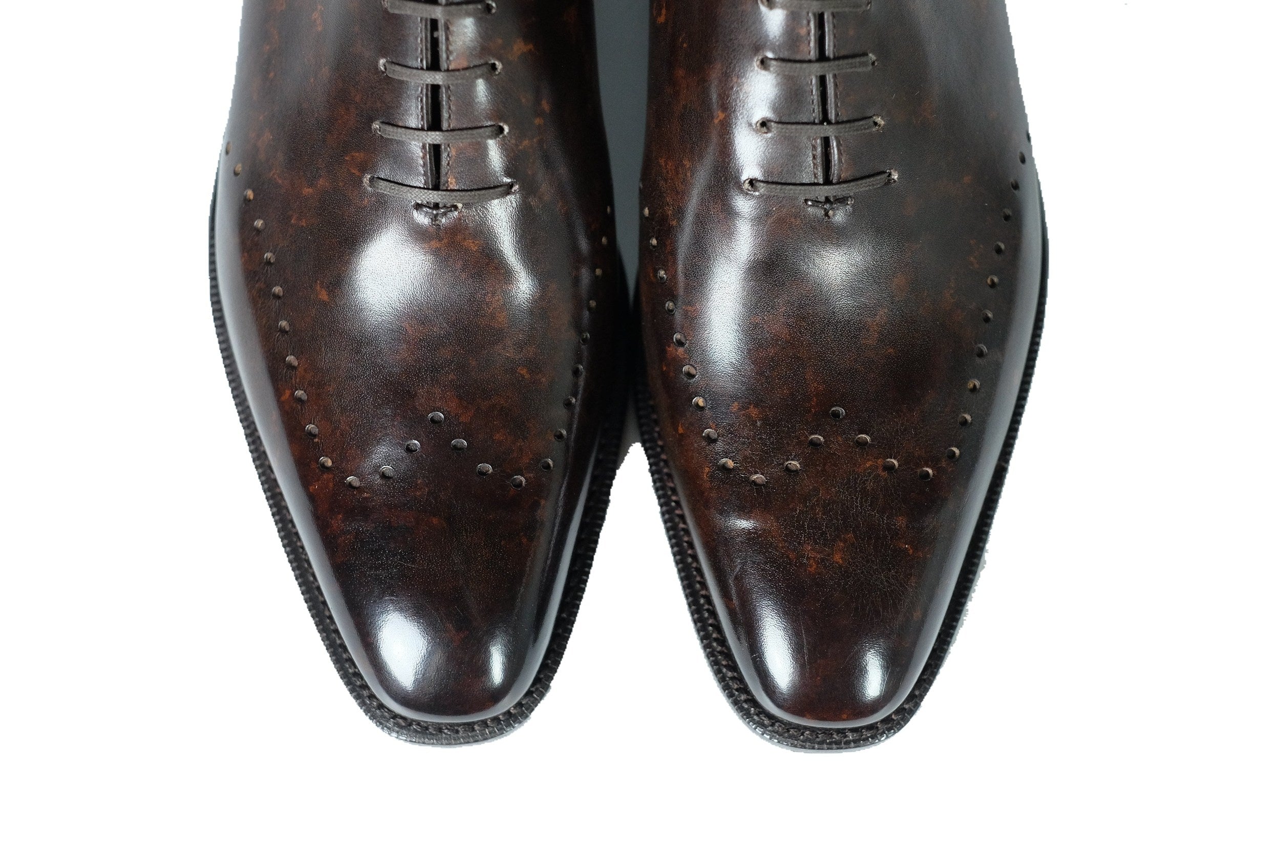 Tony II - Dark Brown Marble Patina - PRE ORDER-Wholecut Oxfords-J.FitzPatrick Footwear