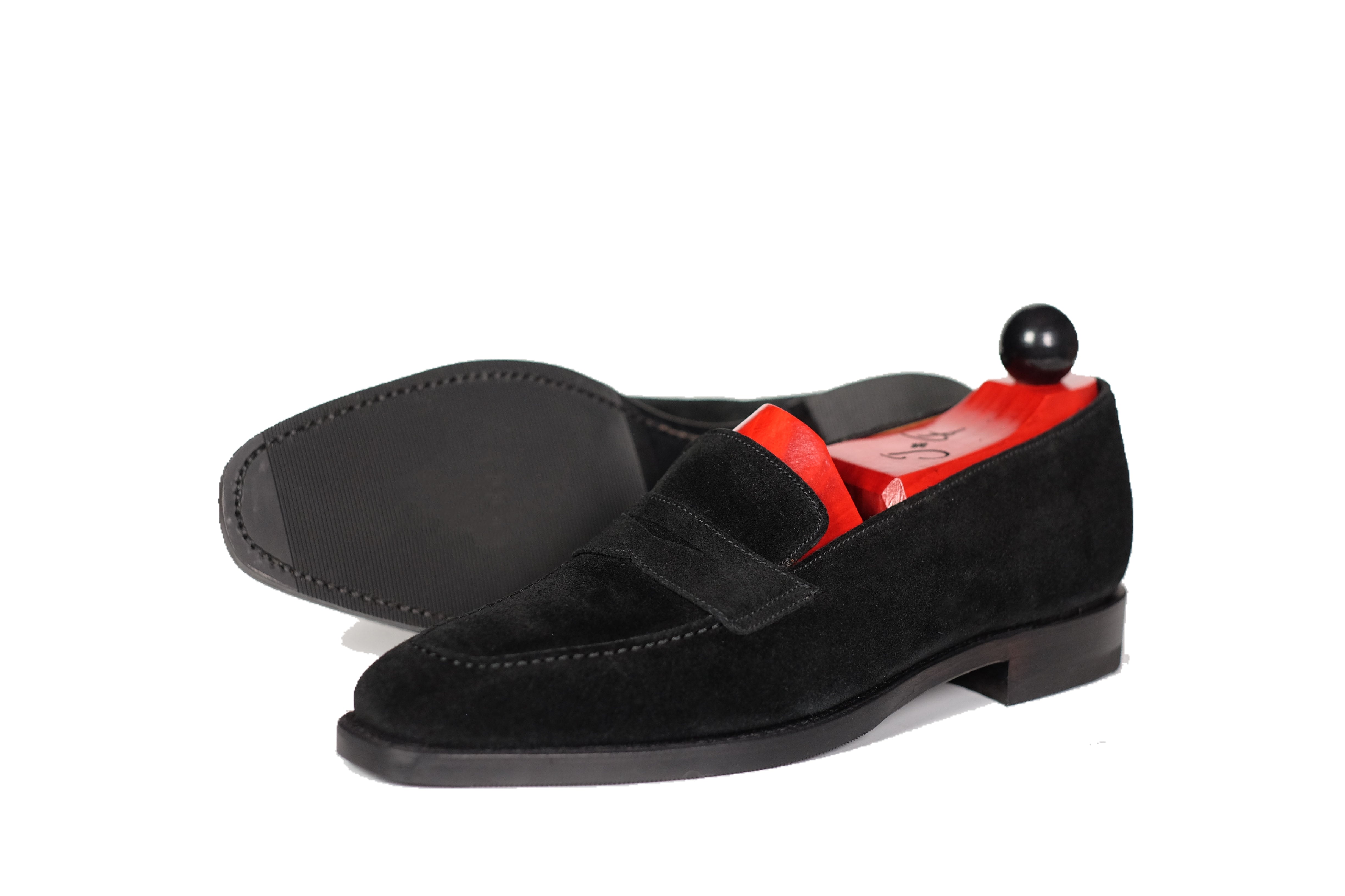 Washington - Black Suede-Penny Loafers-J.FitzPatrick Footwear