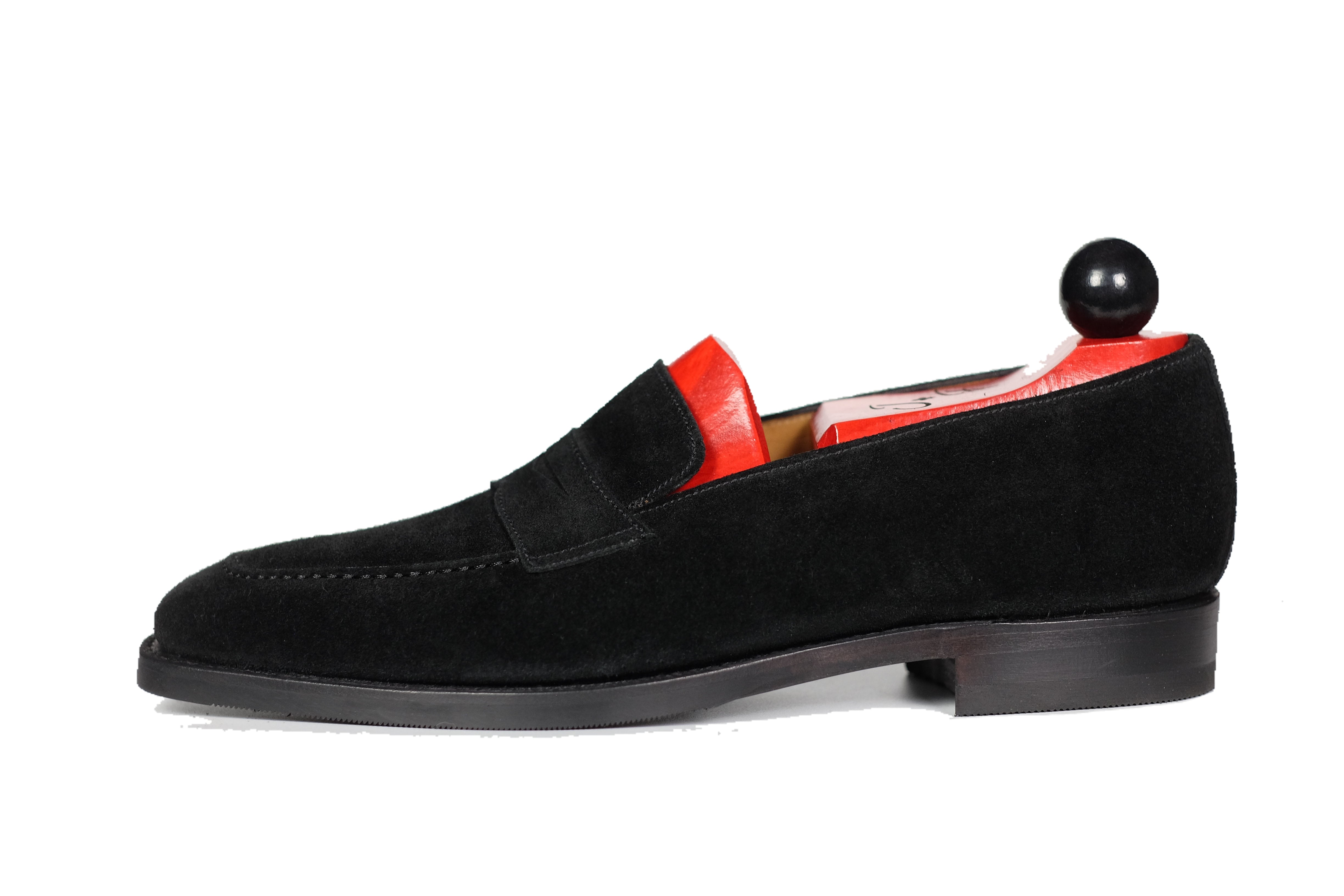 Washington - Black Suede-Penny Loafers-J.FitzPatrick Footwear