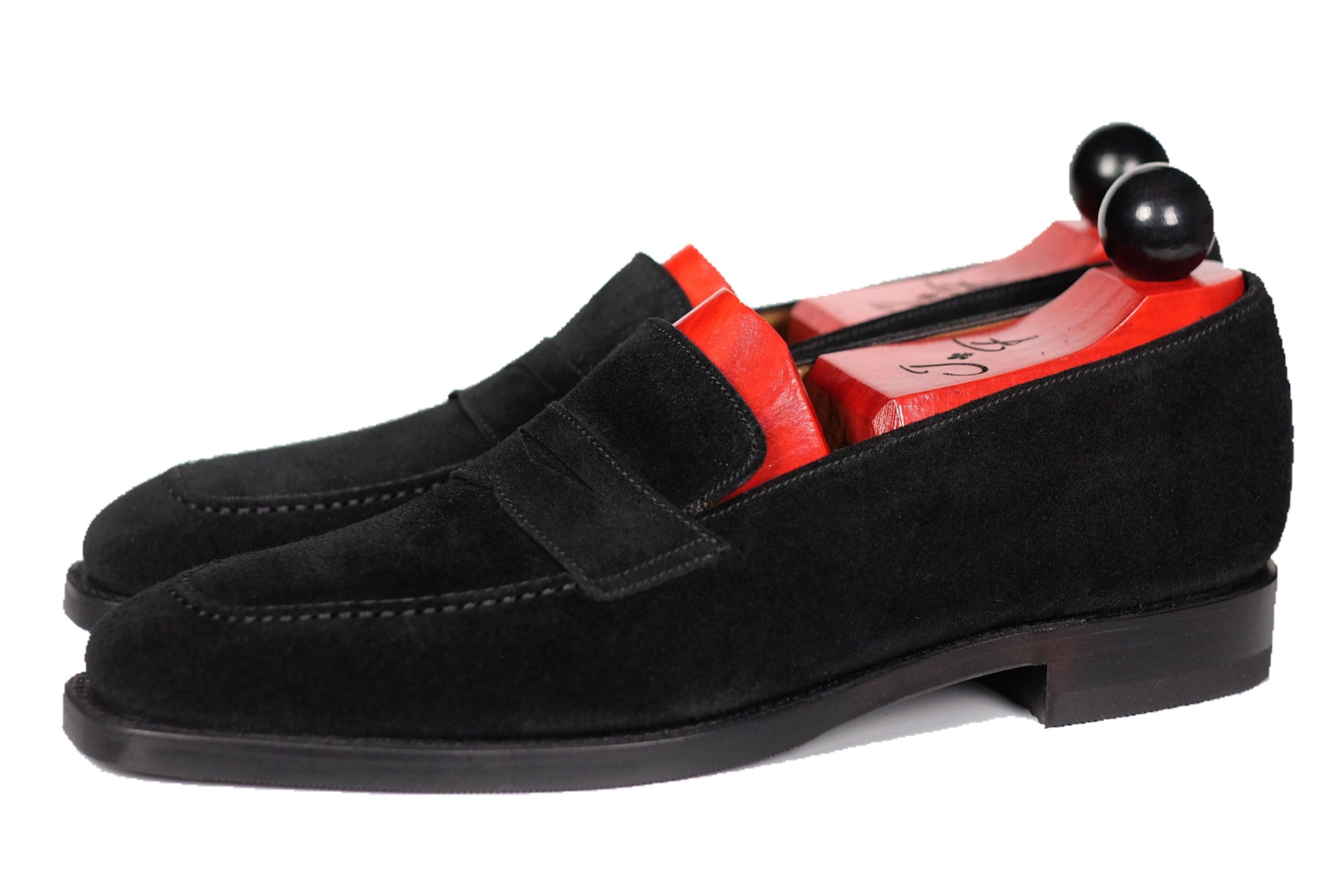 Washington - Black Suede-Penny Loafers-J.FitzPatrick Footwear