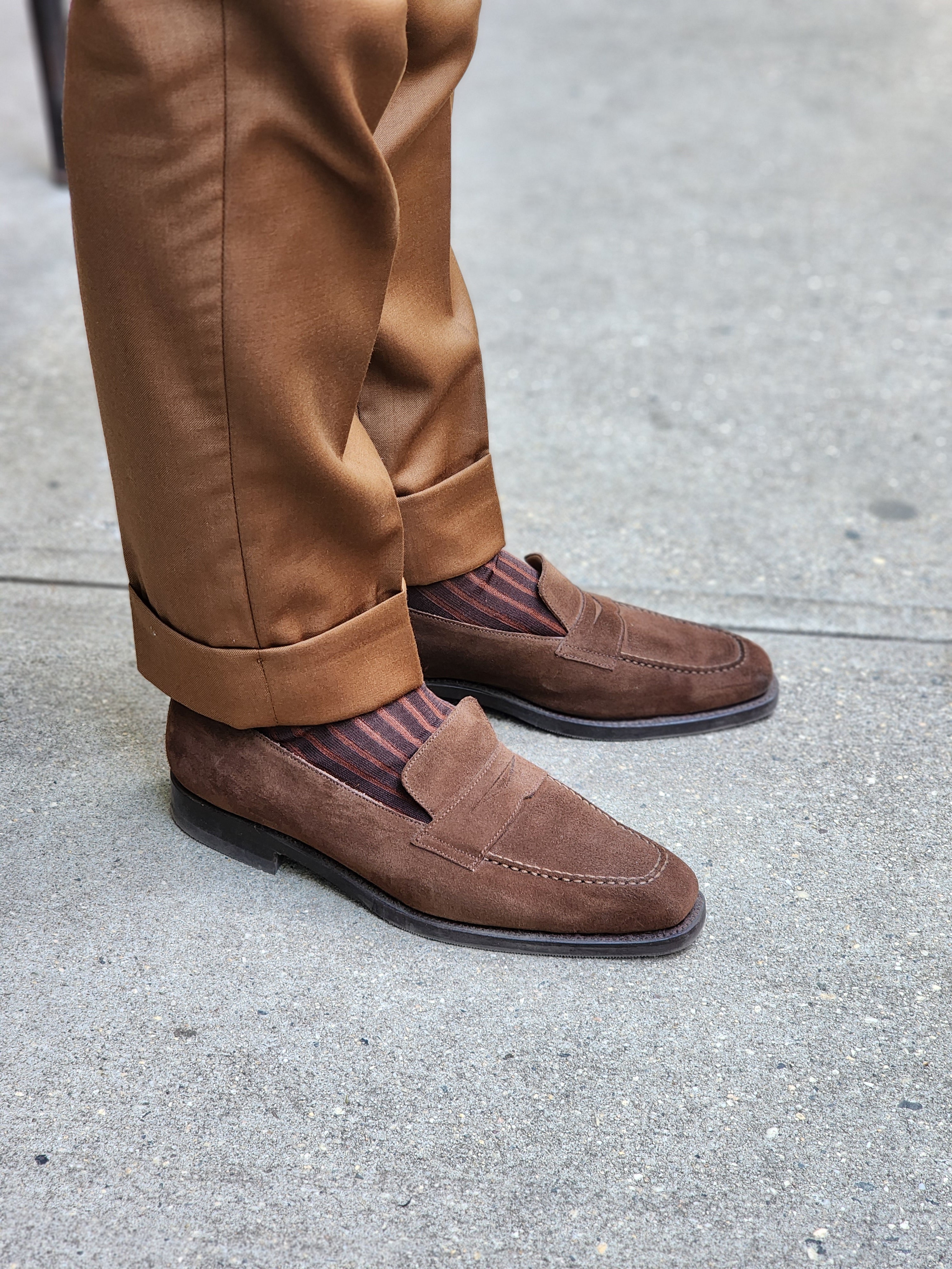 Washington - Mocha Suede-Penny Loafers-J.FitzPatrick Footwear