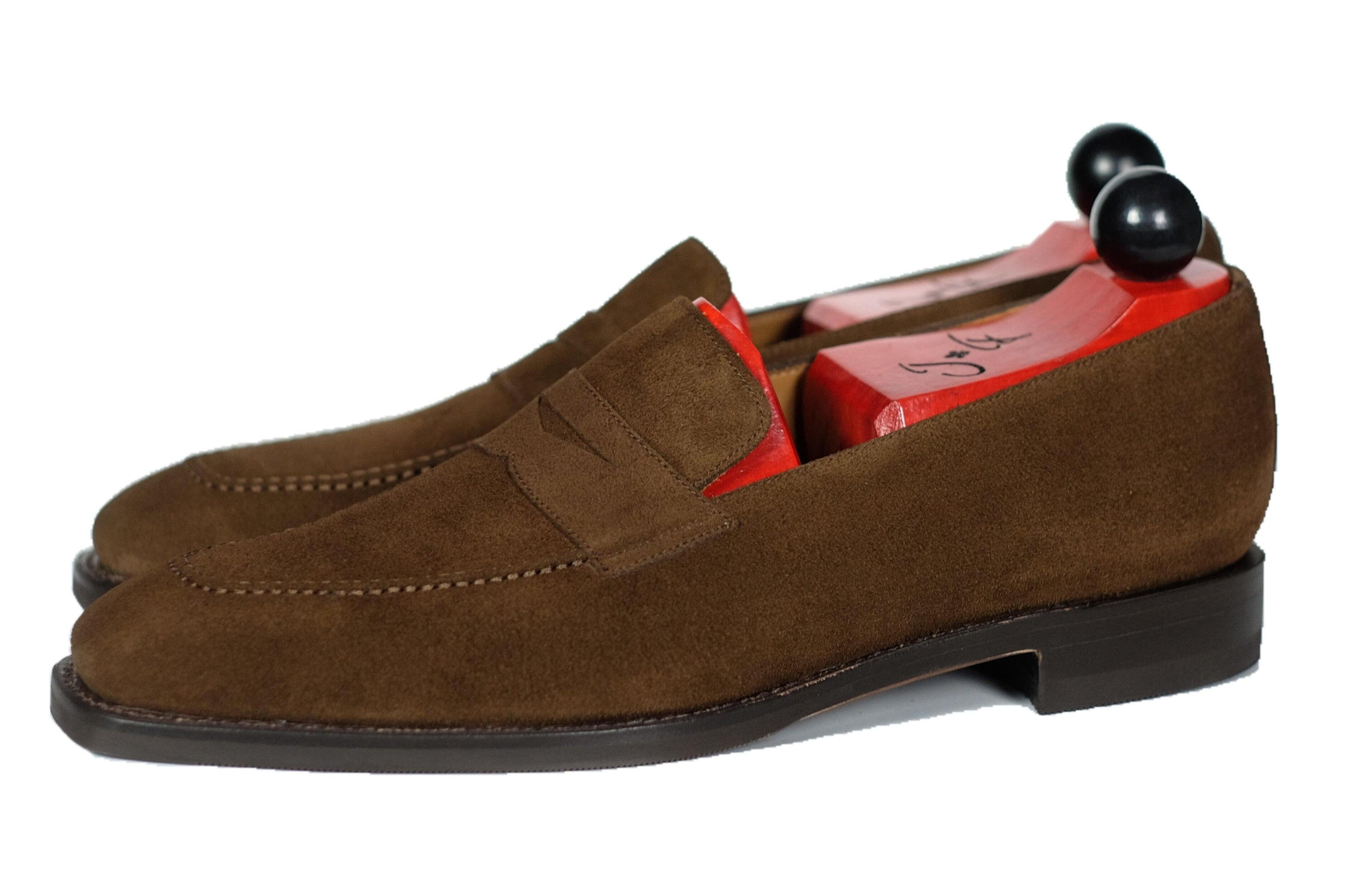 Washington - Mocha Suede-Penny Loafers-J.FitzPatrick Footwear