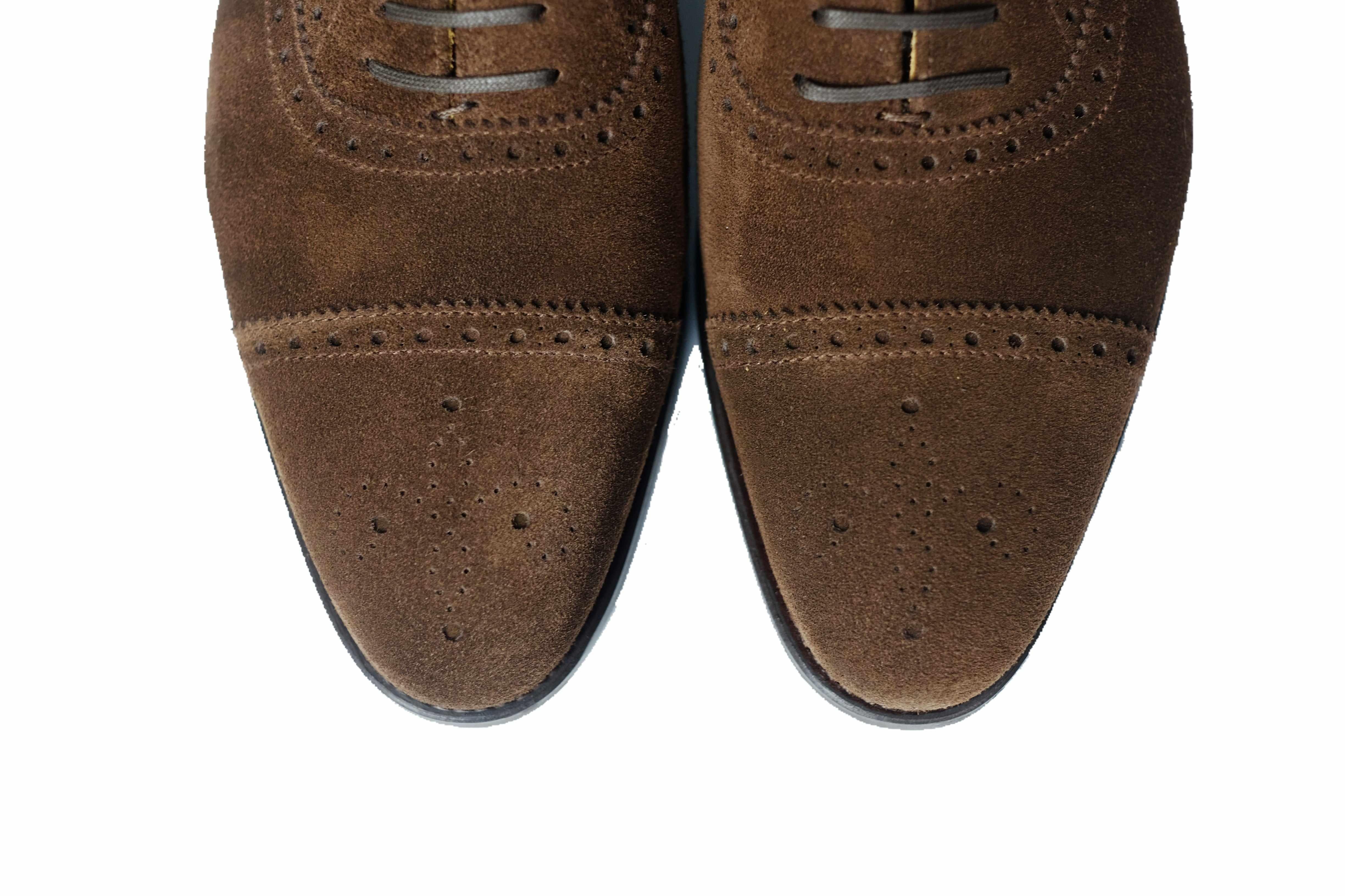 Wenatchee - Mocha Suede-Captoe Cap Toe Brogue Oxfords-J.FitzPatrick Footwear