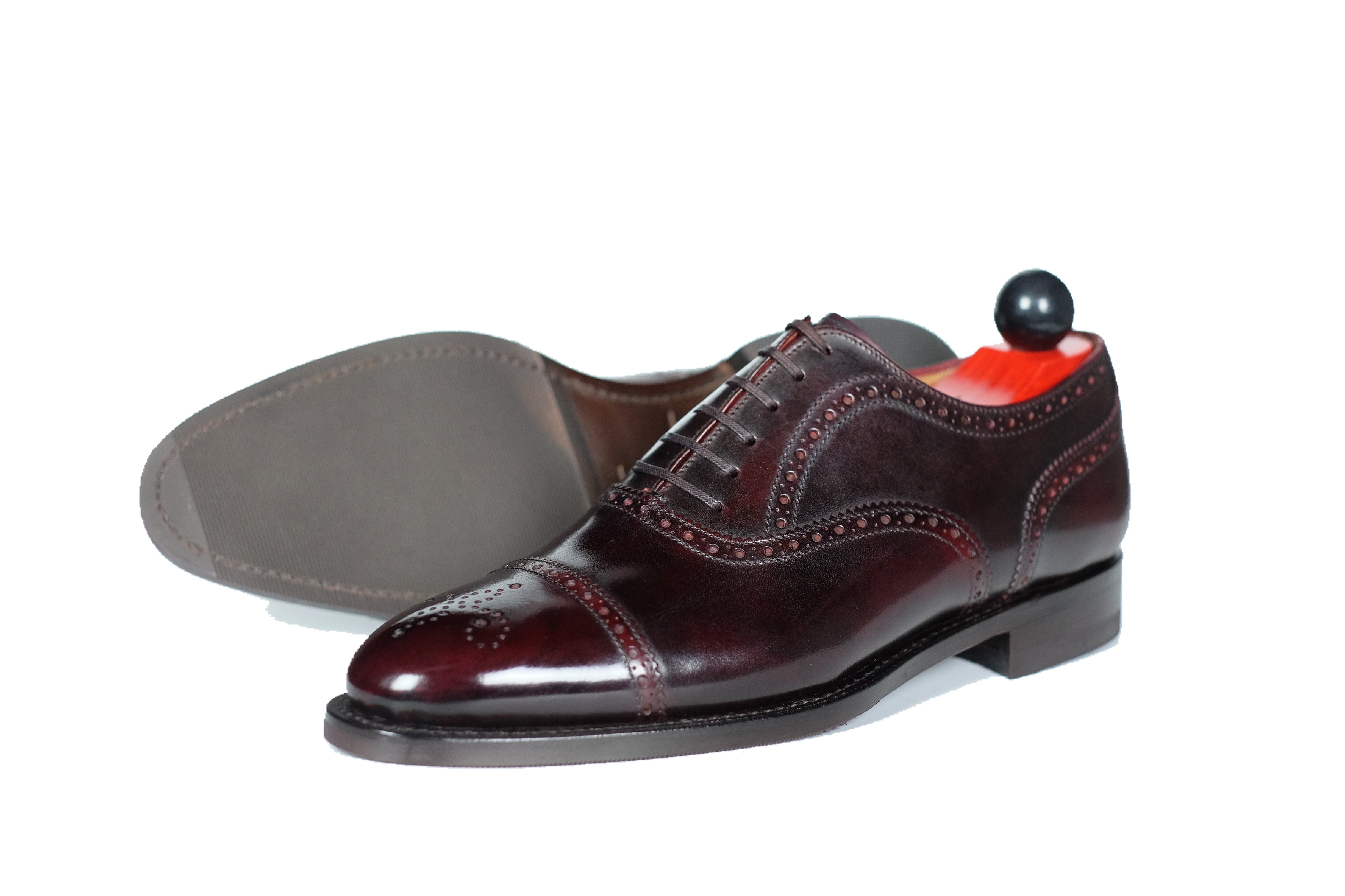 Wenatchee - Sangria Calf-Captoe Cap Toe Brogue Oxfords-J.FitzPatrick Footwear