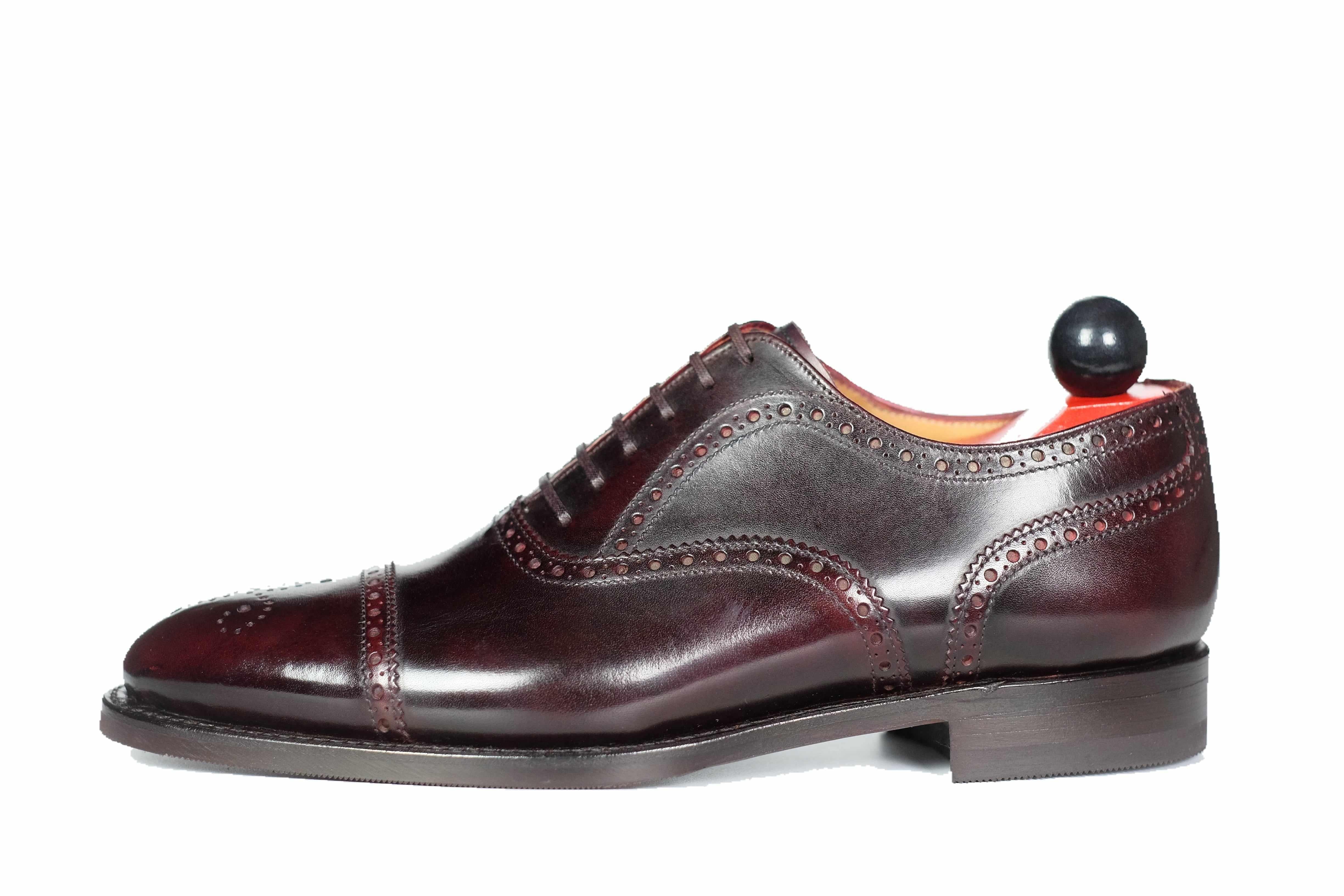 Wenatchee - Sangria Calf-Captoe Cap Toe Brogue Oxfords-J.FitzPatrick Footwear