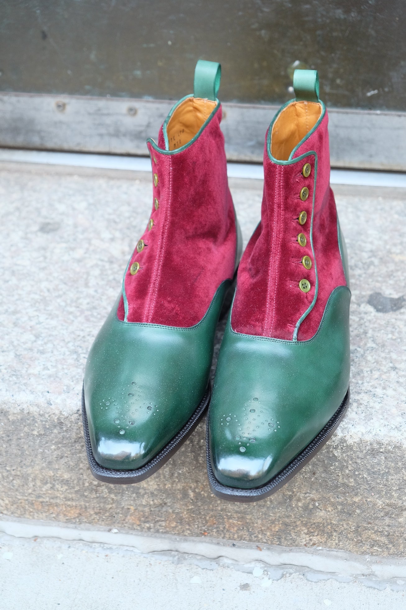 Westlake - MTO - Forest Green Calf / Burgundy Velour - LPB Last - Single Leather Sole-Made To Order-J.FitzPatrick Footwear