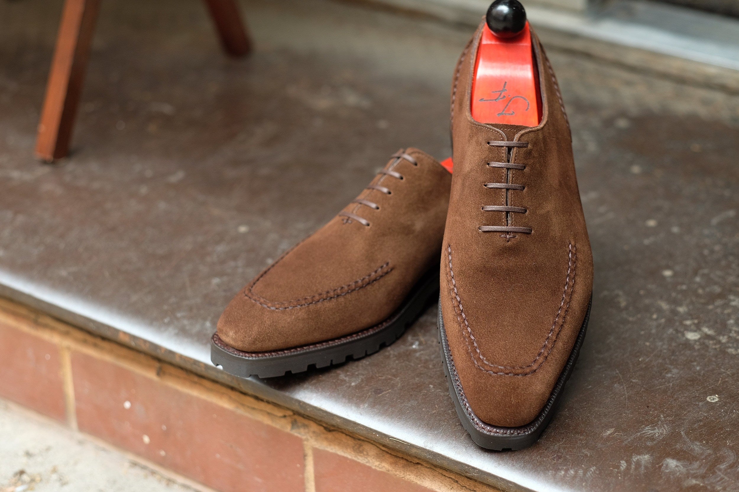 Whittier - Dark Brown Suede-Wholecut Oxfords-J.FitzPatrick Footwear