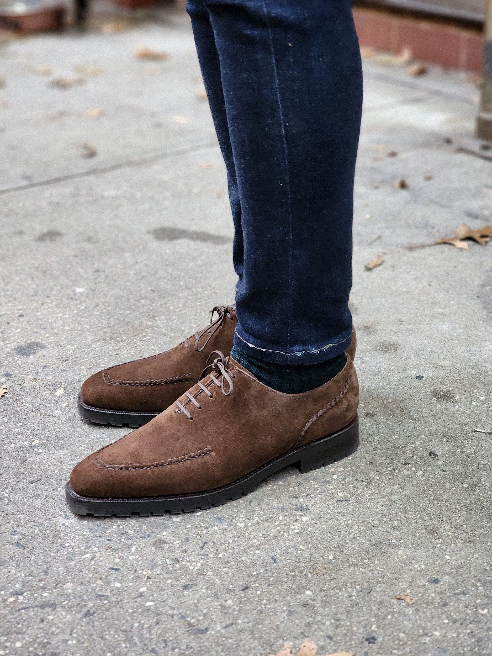 Whittier - Dark Brown Suede-Wholecut Oxfords-J.FitzPatrick Footwear
