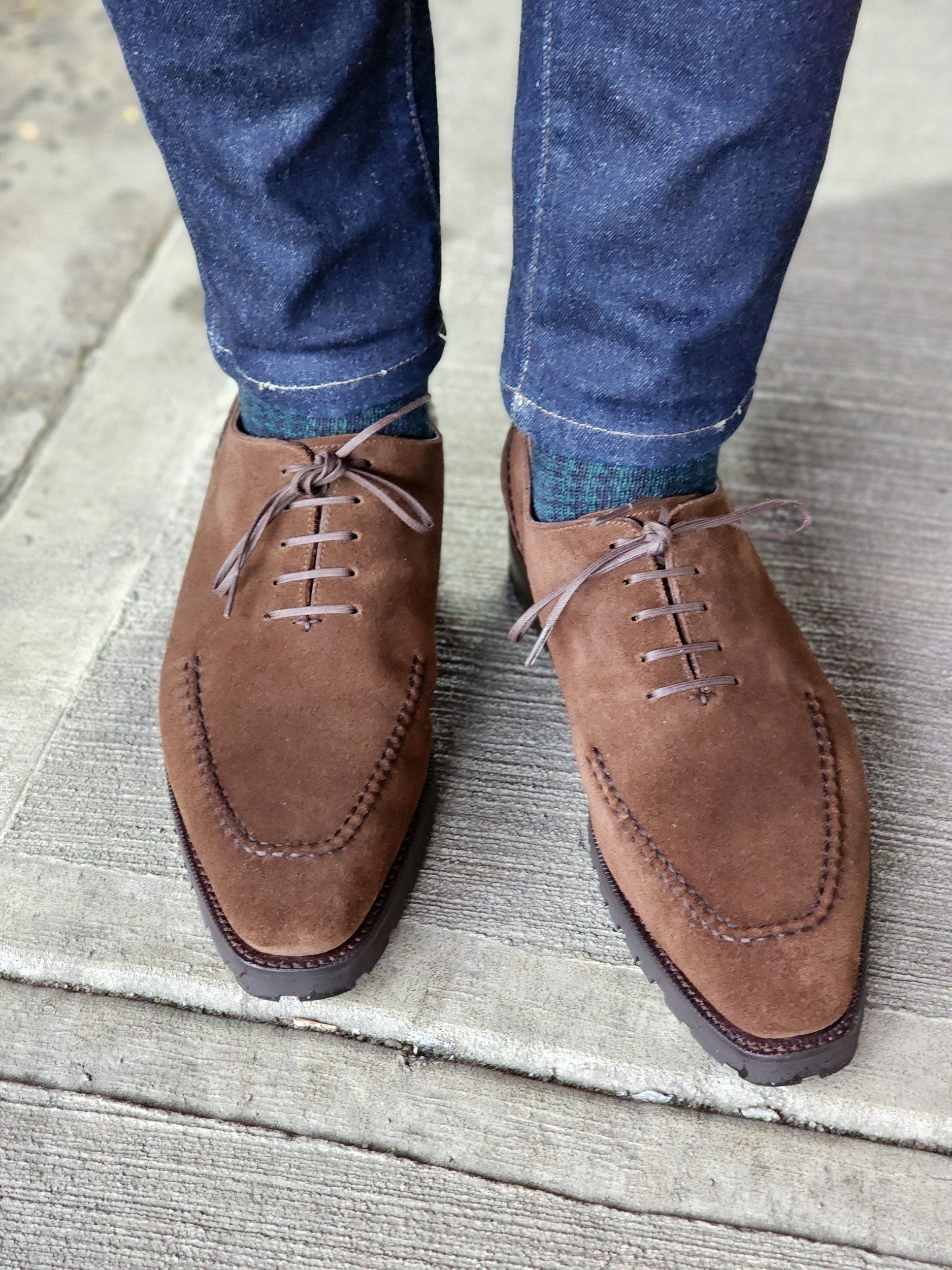 Whittier - Dark Brown Suede-Wholecut Oxfords-J.FitzPatrick Footwear