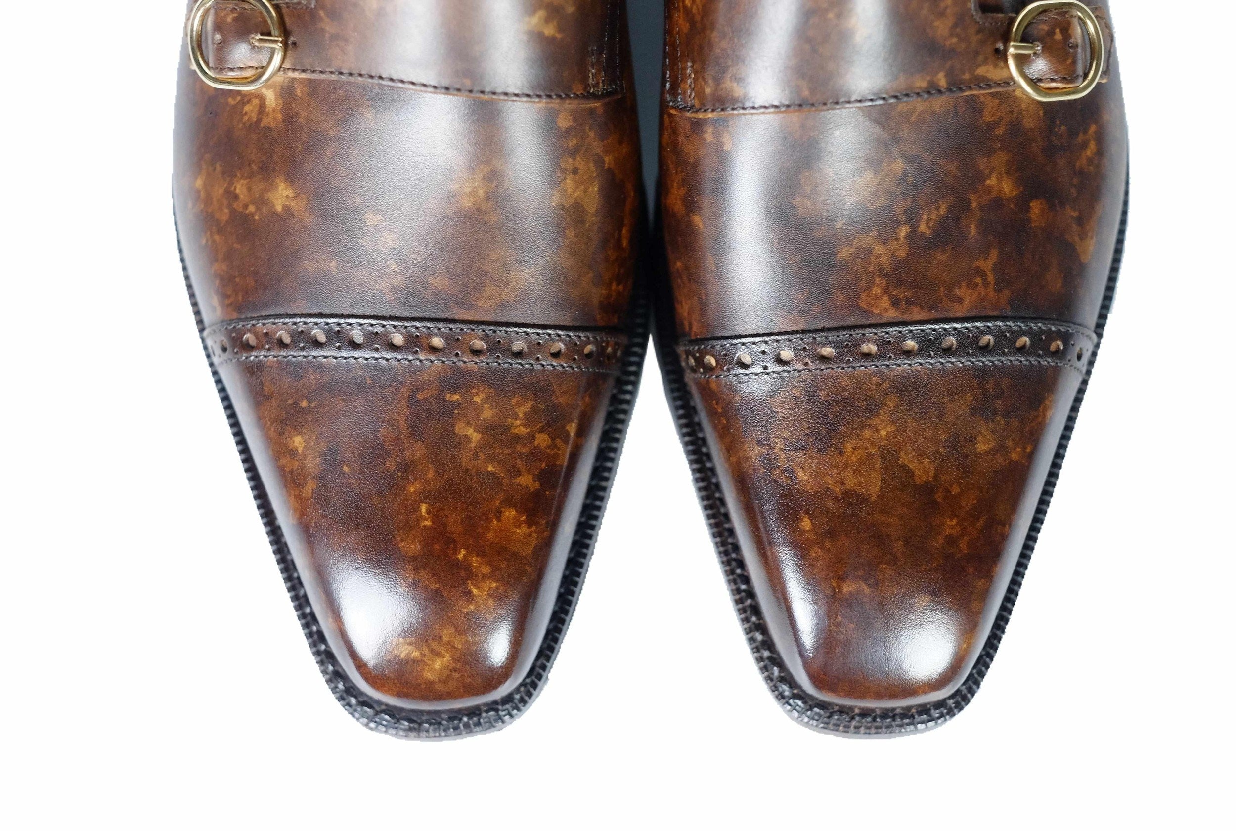 Woodland - Copper Marble Patina-Double Monk Straps Monkstraps-J.FitzPatrick Footwear