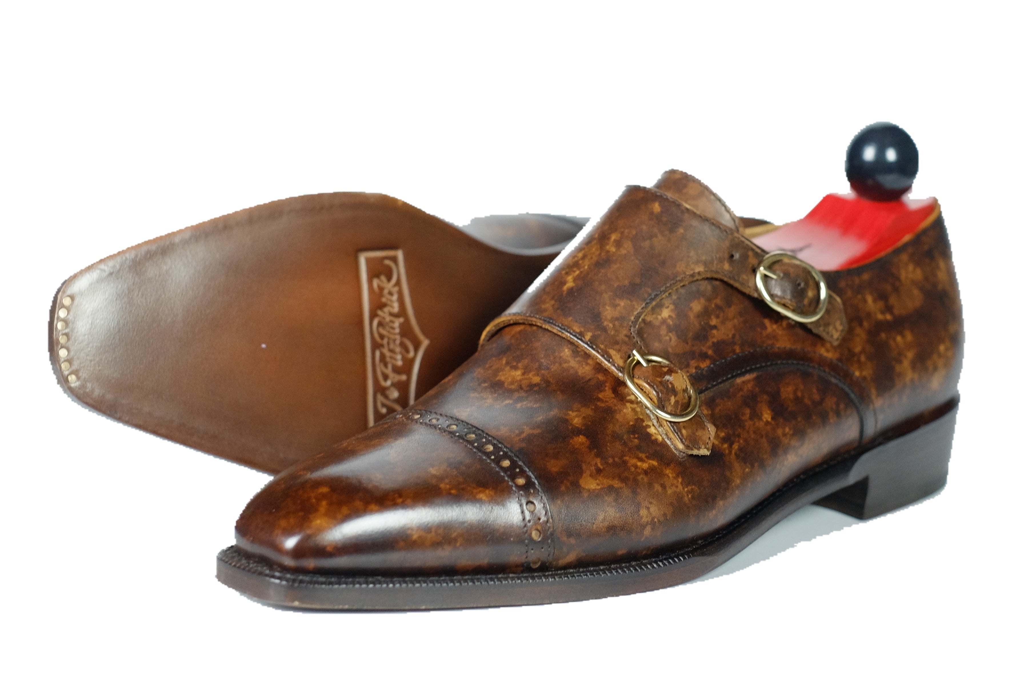 Woodland - Copper Marble Patina-Double Monk Straps Monkstraps-J.FitzPatrick Footwear