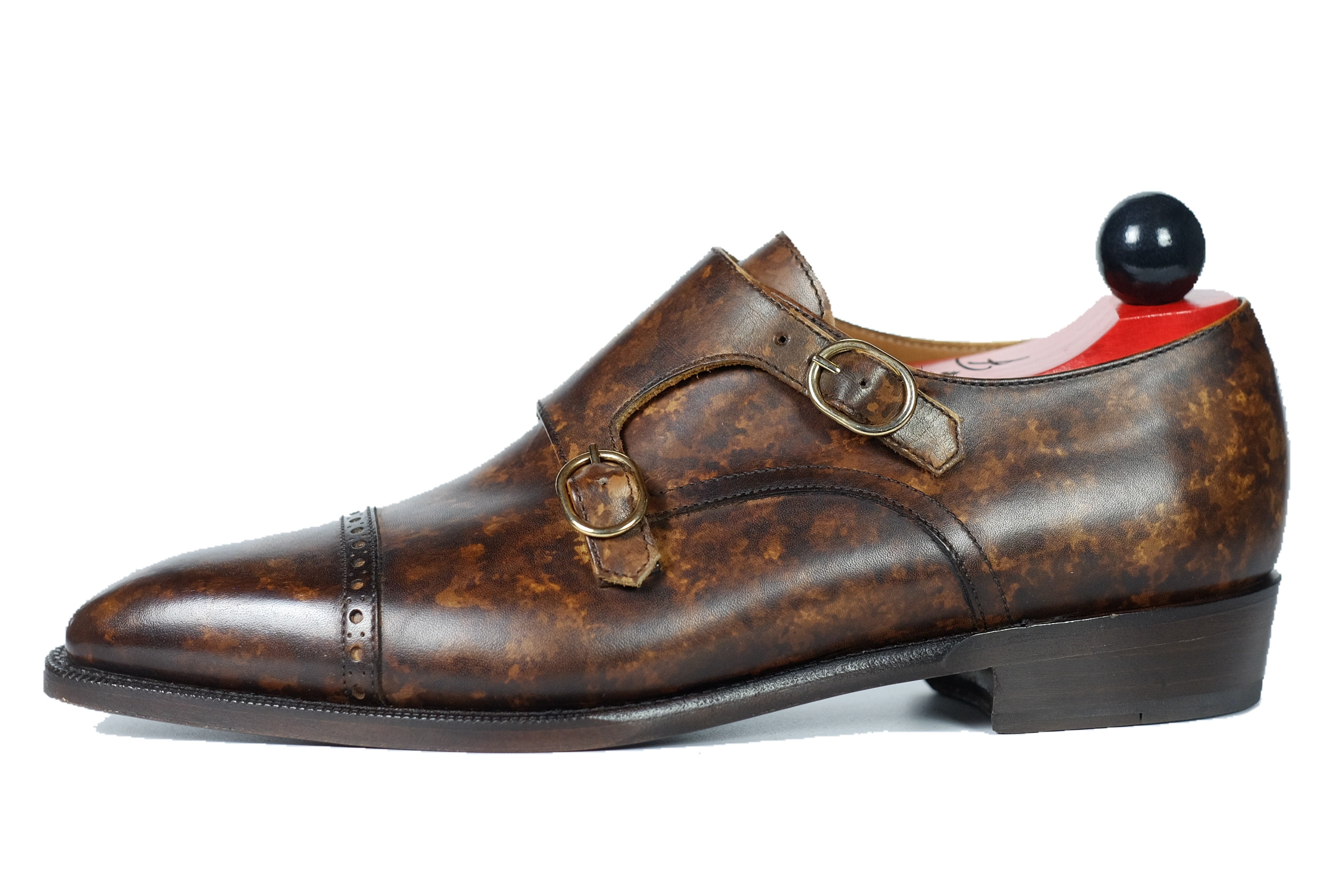 Woodland - Copper Marble Patina-Double Monk Straps Monkstraps-J.FitzPatrick Footwear