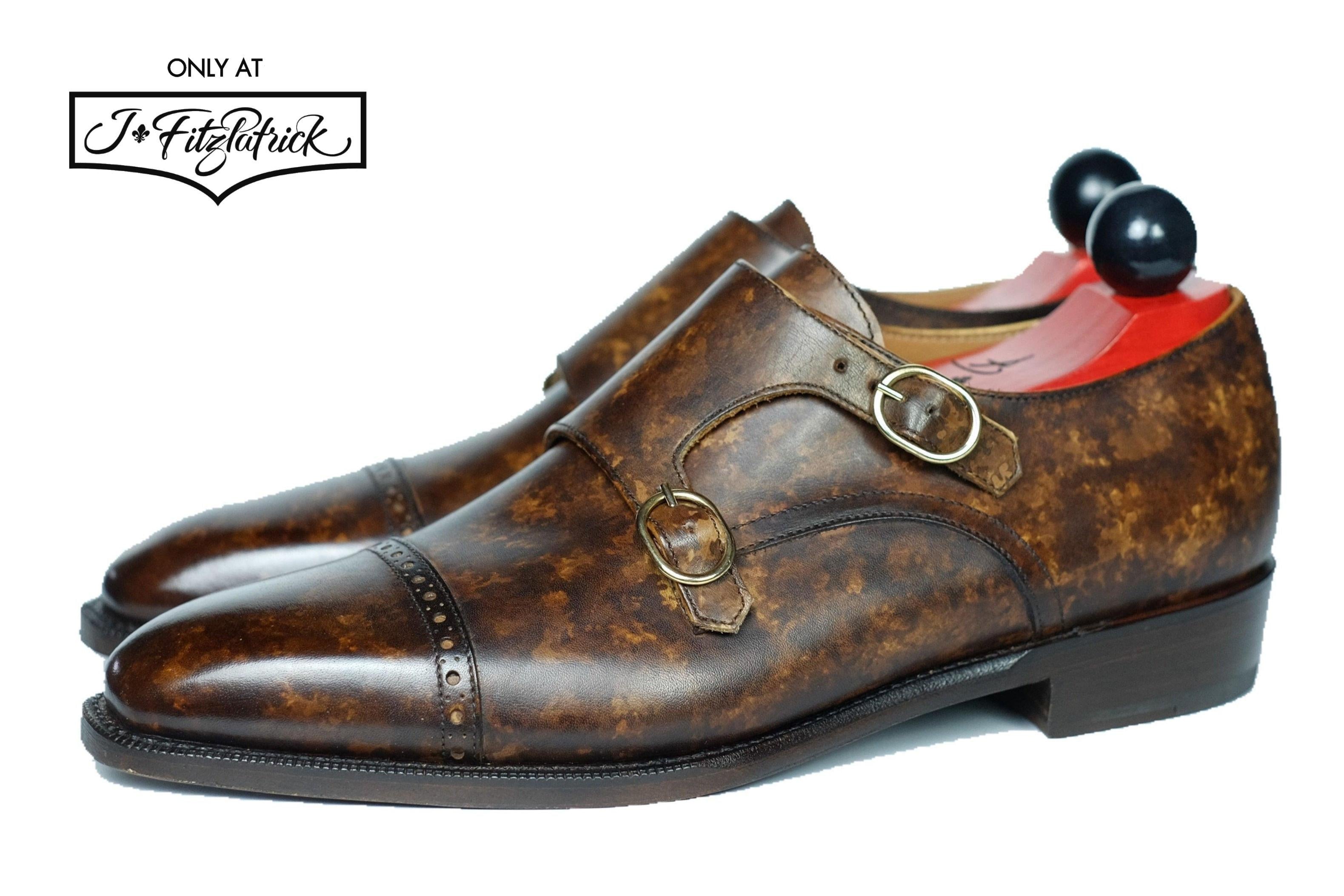 Woodland - Copper Marble Patina-Double Monk Straps Monkstraps-J.FitzPatrick Footwear
