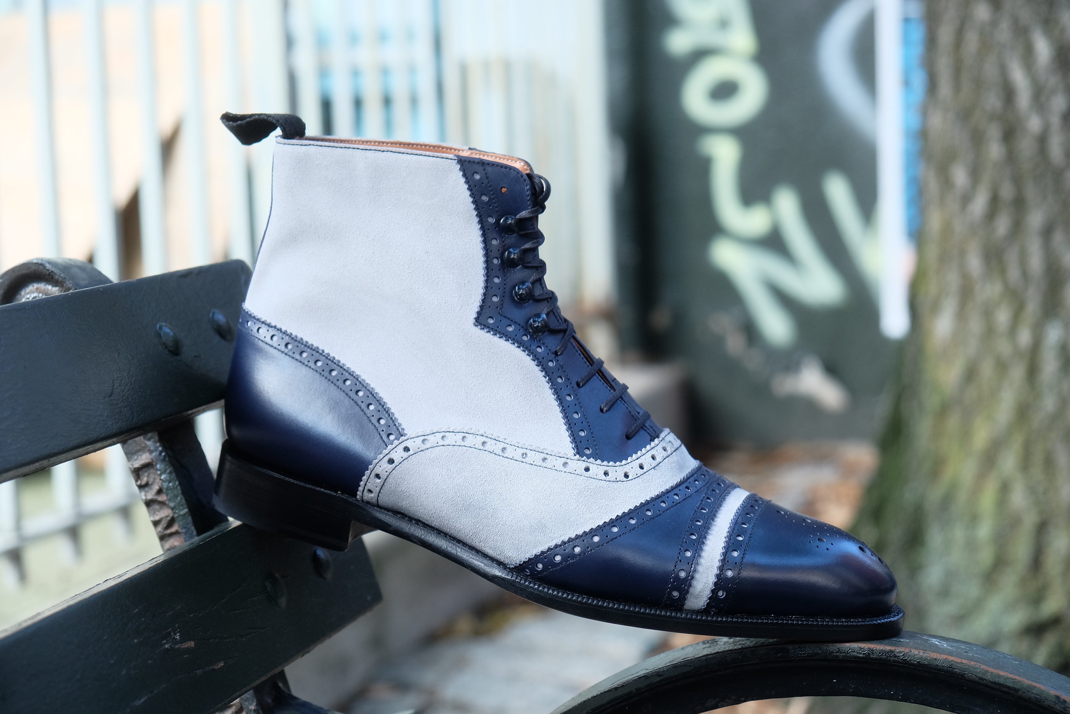 Whitman - MTO - Marine Blue Calf / Pearl Suede - NGT last - Single Leather Sole