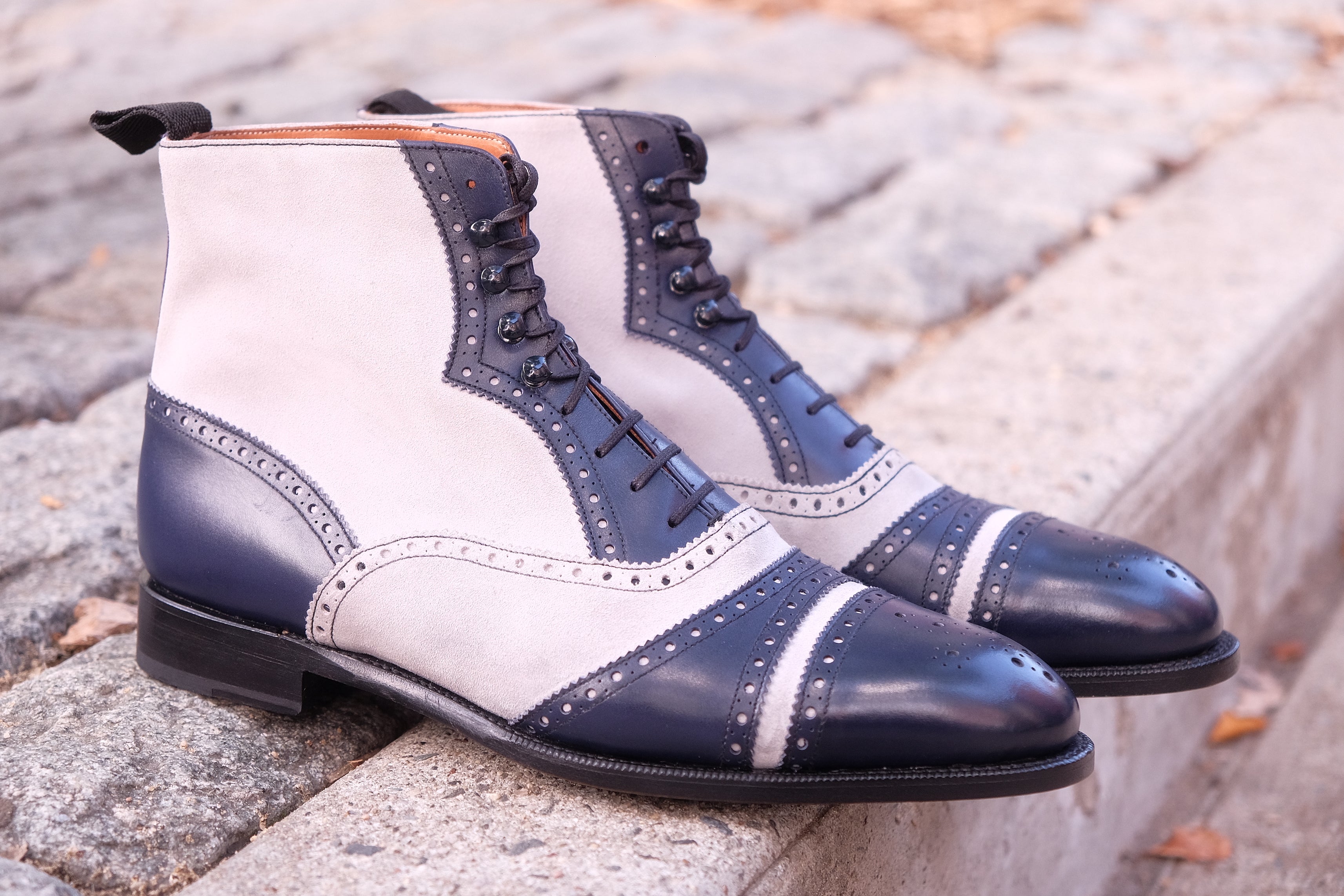 Whitman - MTO - Marine Blue Calf / Pearl Suede - NGT last - Single Leather Sole