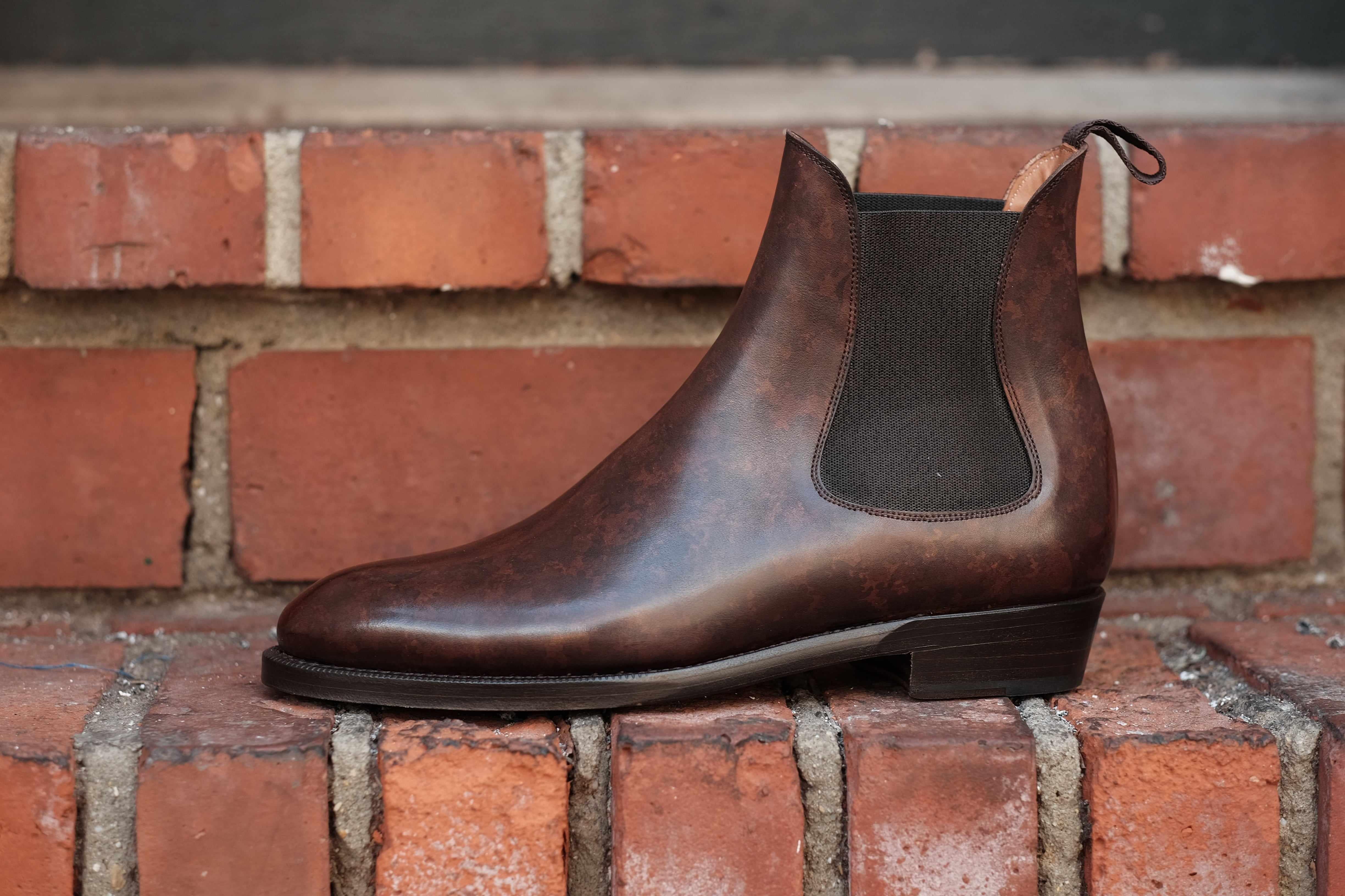 Alki - Dark Brown Marble Patina-Chelsea Boots-J.FitzPatrick Footwear