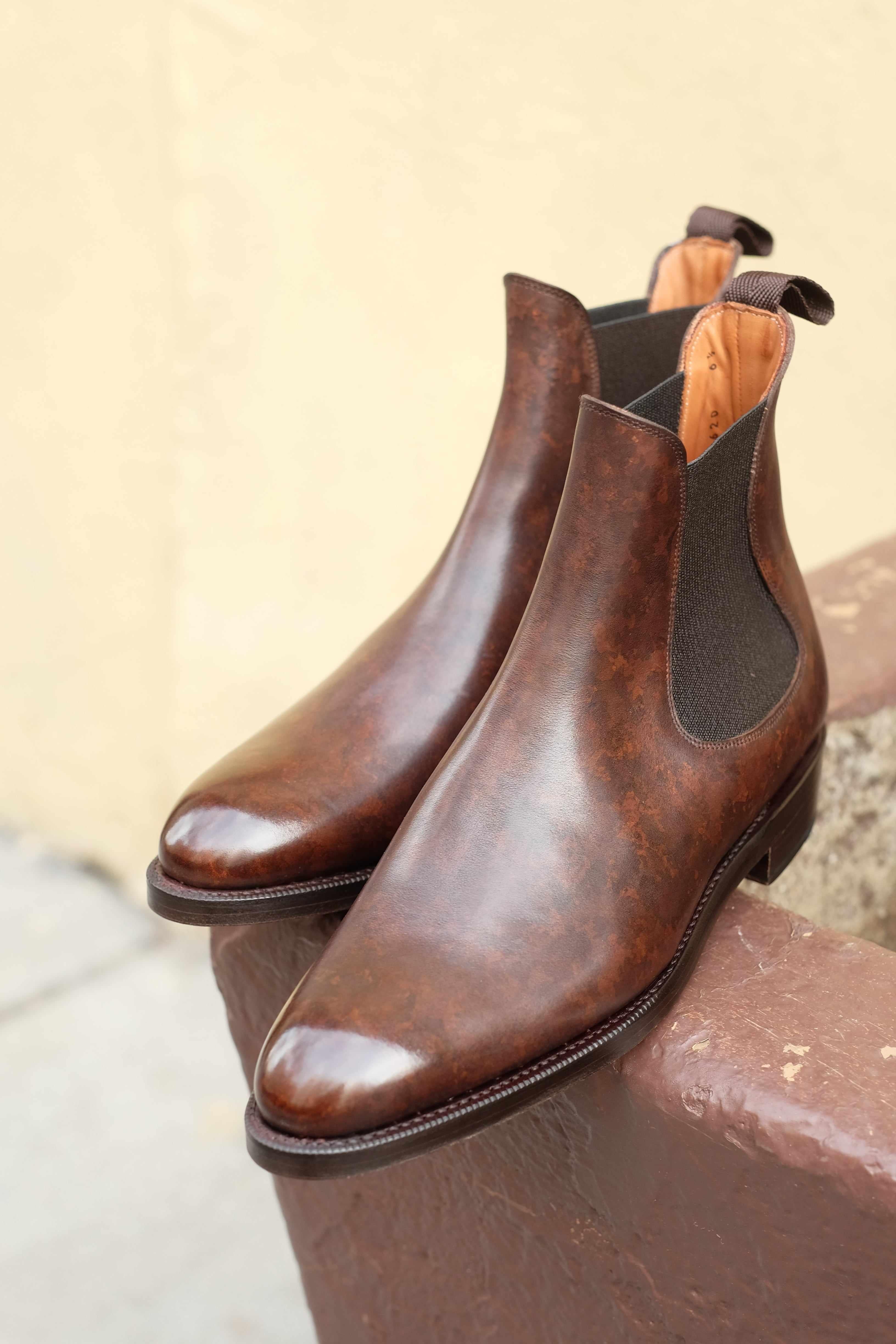 Alki - Dark Brown Marble Patina-Chelsea Boots-J.FitzPatrick Footwear