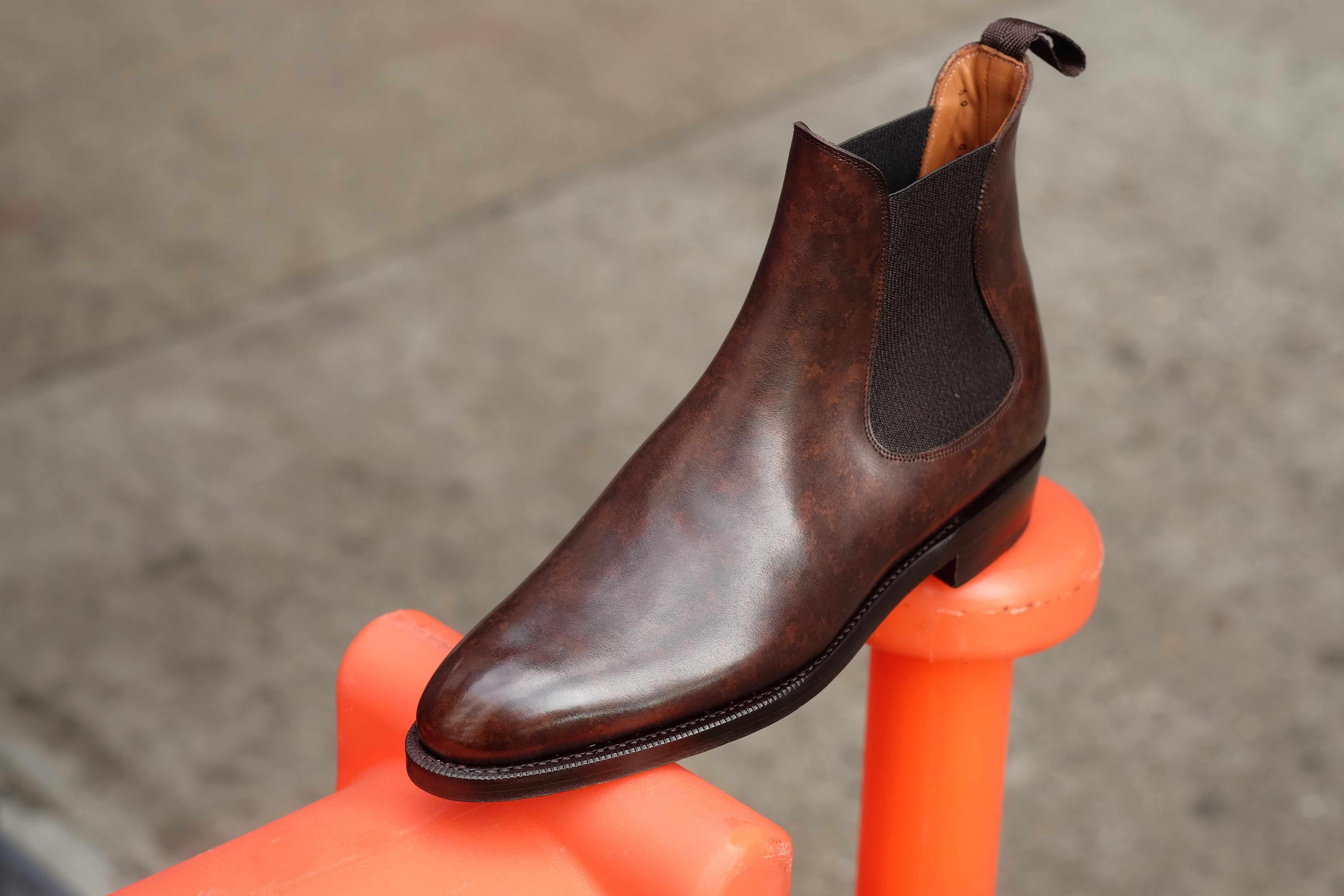 Alki - Dark Brown Marble Patina-Chelsea Boots-J.FitzPatrick Footwear