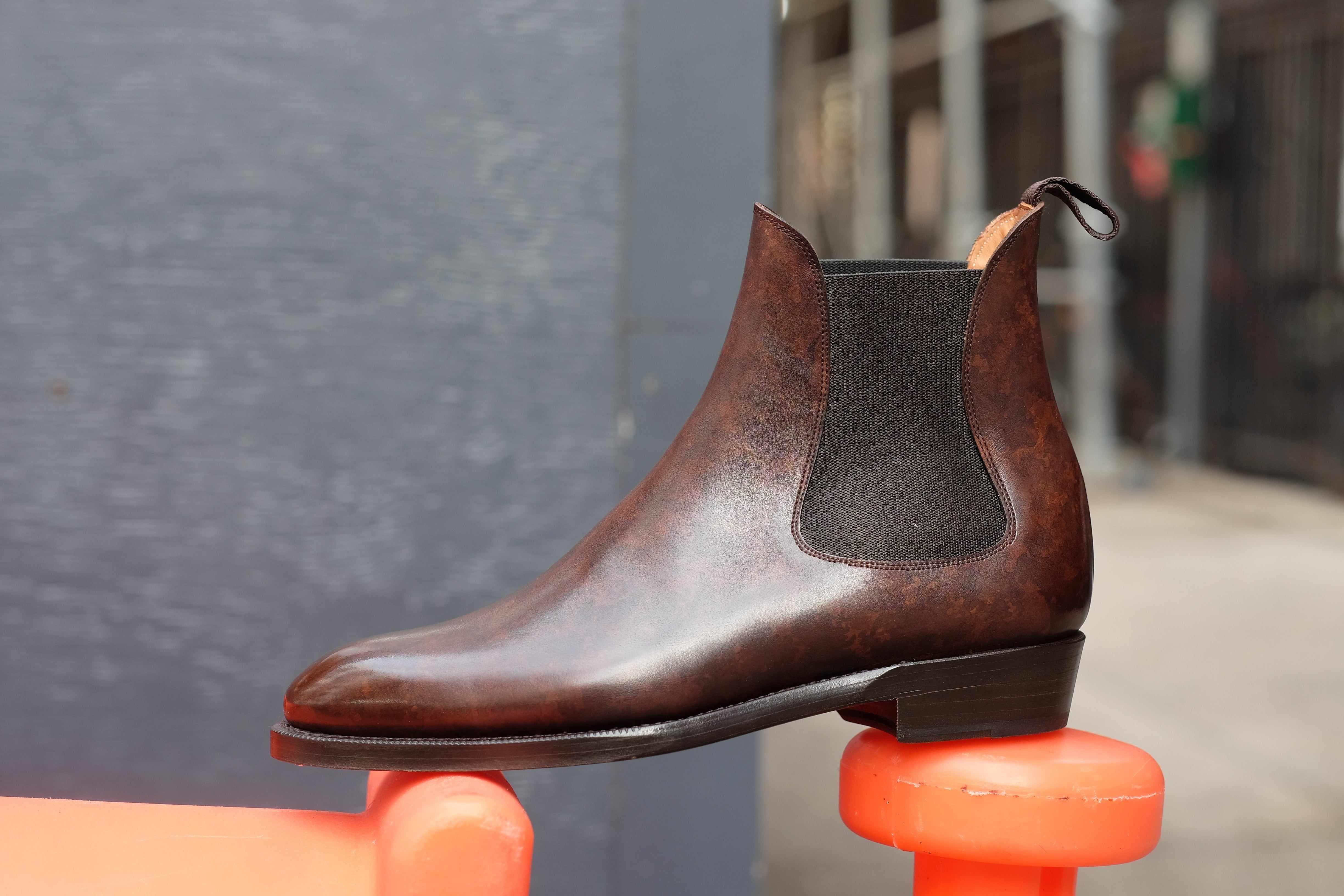 Alki - Dark Brown Marble Patina-Chelsea Boots-J.FitzPatrick Footwear