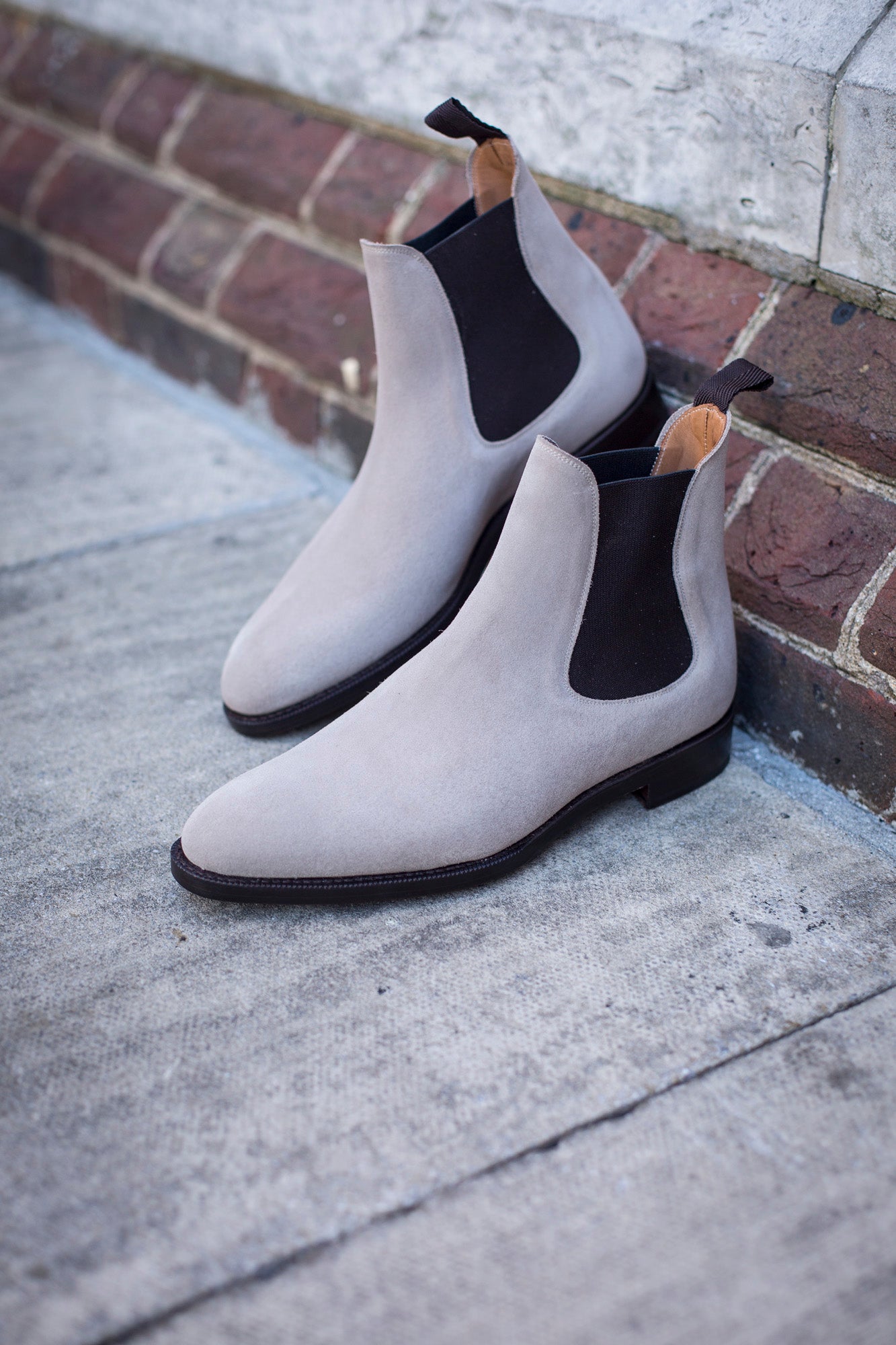 Alki - MTO - Oatmeal Suede - NGT Last - Double Leather Sole-Made To Order Chelsea Boots-J.FitzPatrick Footwear