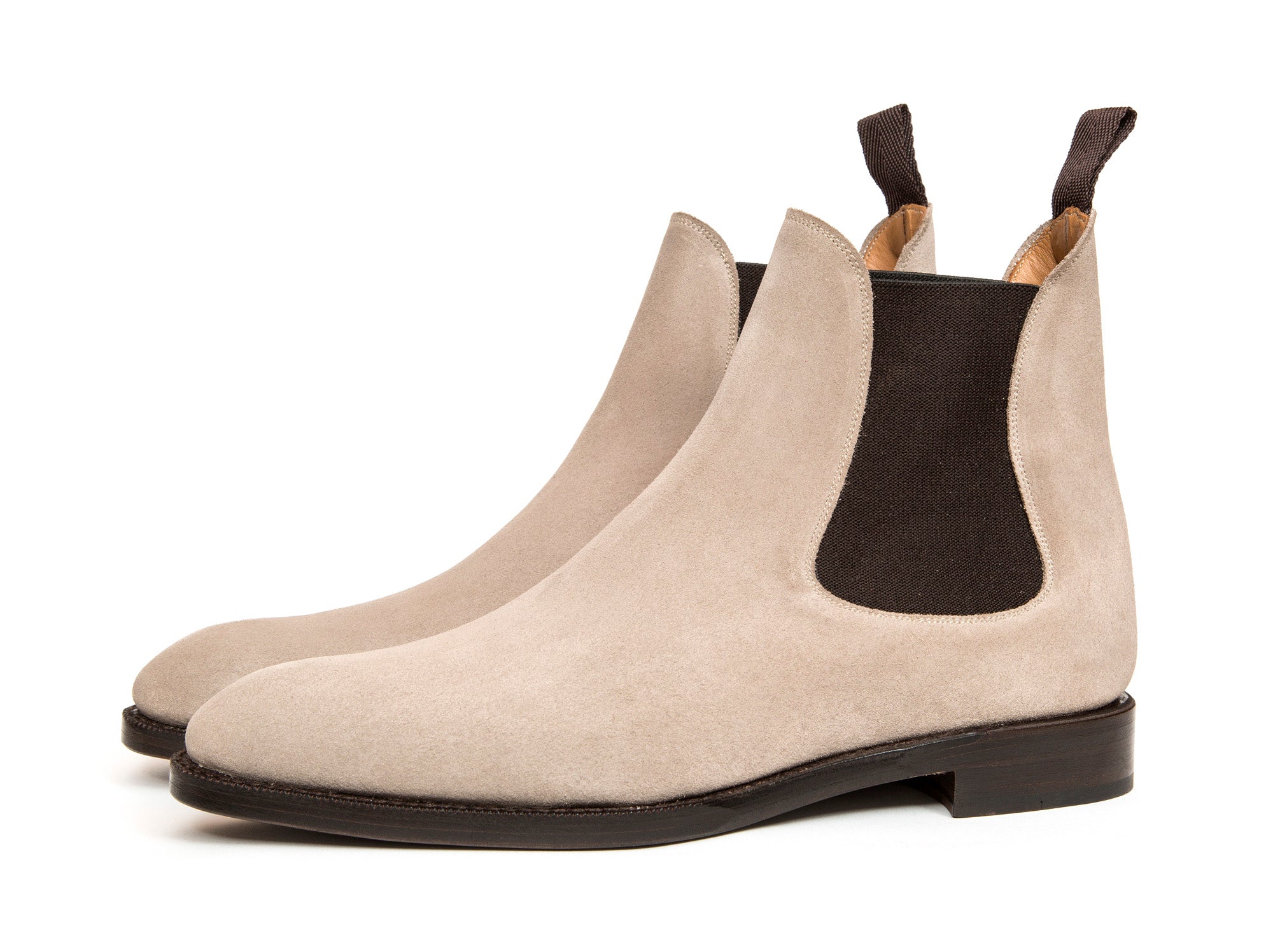 Alki - MTO - Oatmeal Suede - NGT Last - Double Leather Sole-Made To Order Chelsea Boots-J.FitzPatrick Footwear