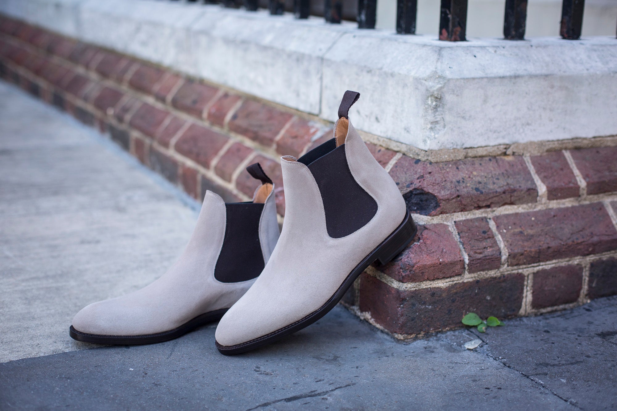 Alki - MTO - Oatmeal Suede - NGT Last - Double Leather Sole-Made To Order Chelsea Boots-J.FitzPatrick Footwear
