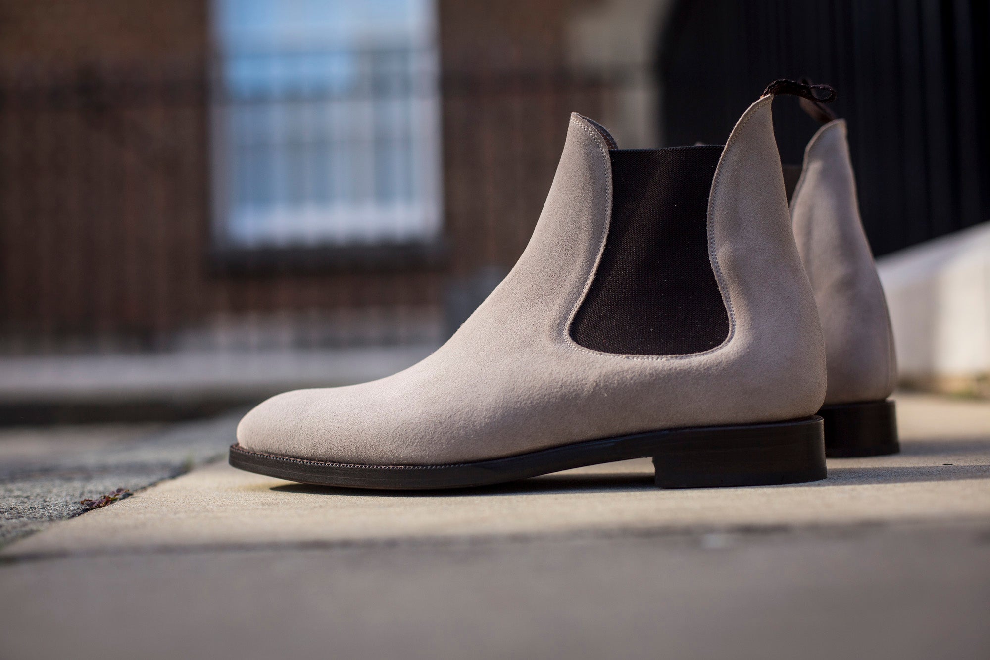 Alki - MTO - Oatmeal Suede - NGT Last - Double Leather Sole-Made To Order Chelsea Boots-J.FitzPatrick Footwear