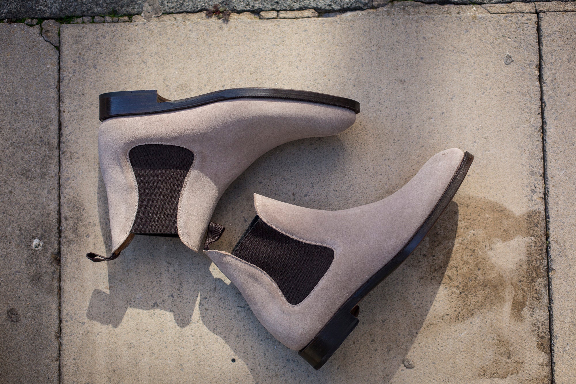 Alki - MTO - Oatmeal Suede - NGT Last - Double Leather Sole-Made To Order Chelsea Boots-J.FitzPatrick Footwear