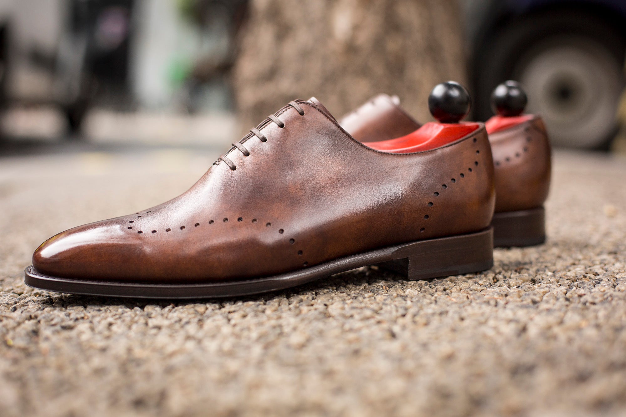 Bellingham - MTO - Copper Museum Calf - LPB Last - Single Leather Sole-Made To Order Wholecut Wingtip Oxfords-J.FitzPatrick Footwear