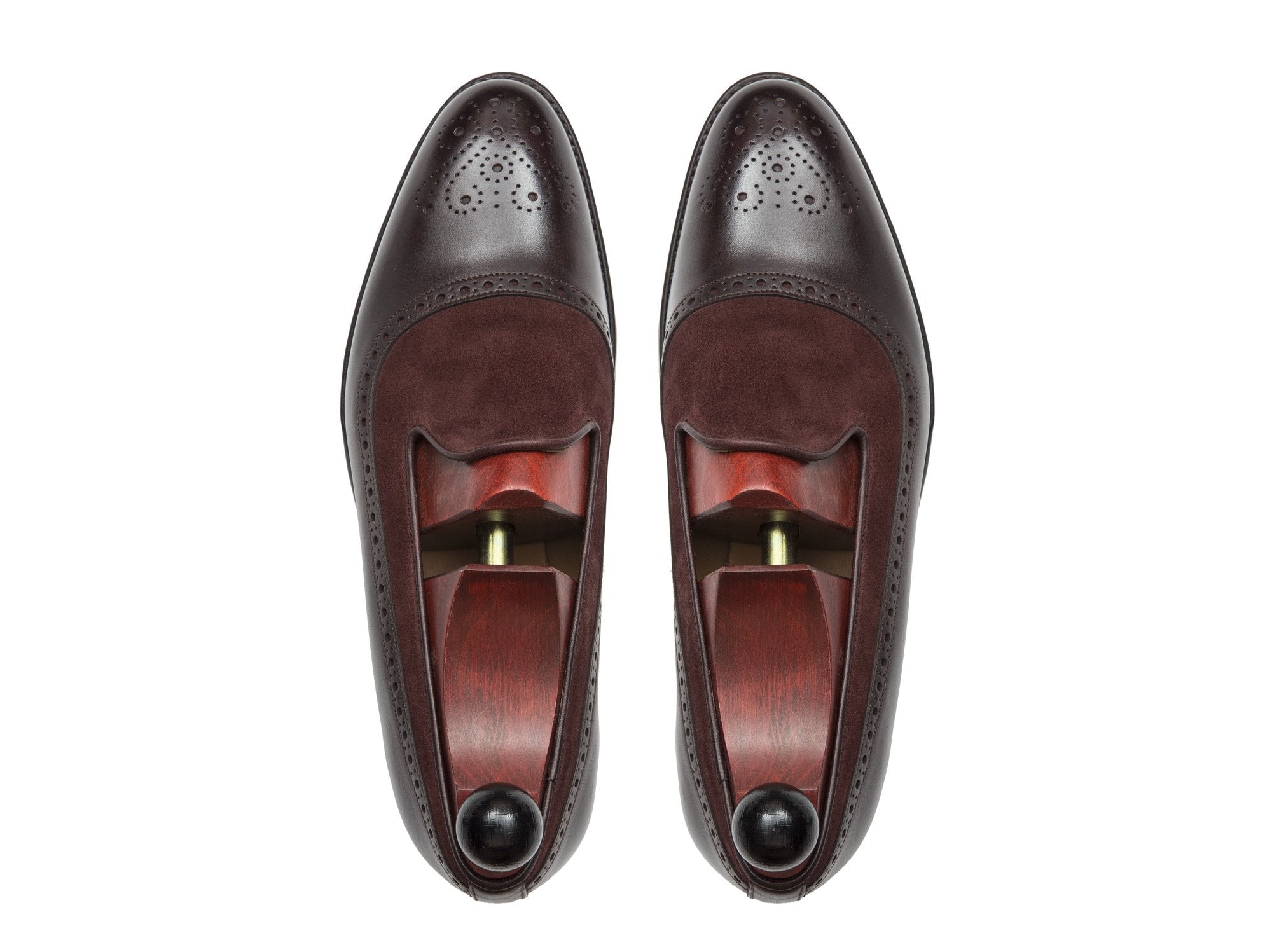 Bothell - MTO - Plum Museum Calf / Burgundy Suede - TMG Last - Single Leather Sole-Made To Order Slipper Loafer Brogue-J.FitzPatrick Footwear