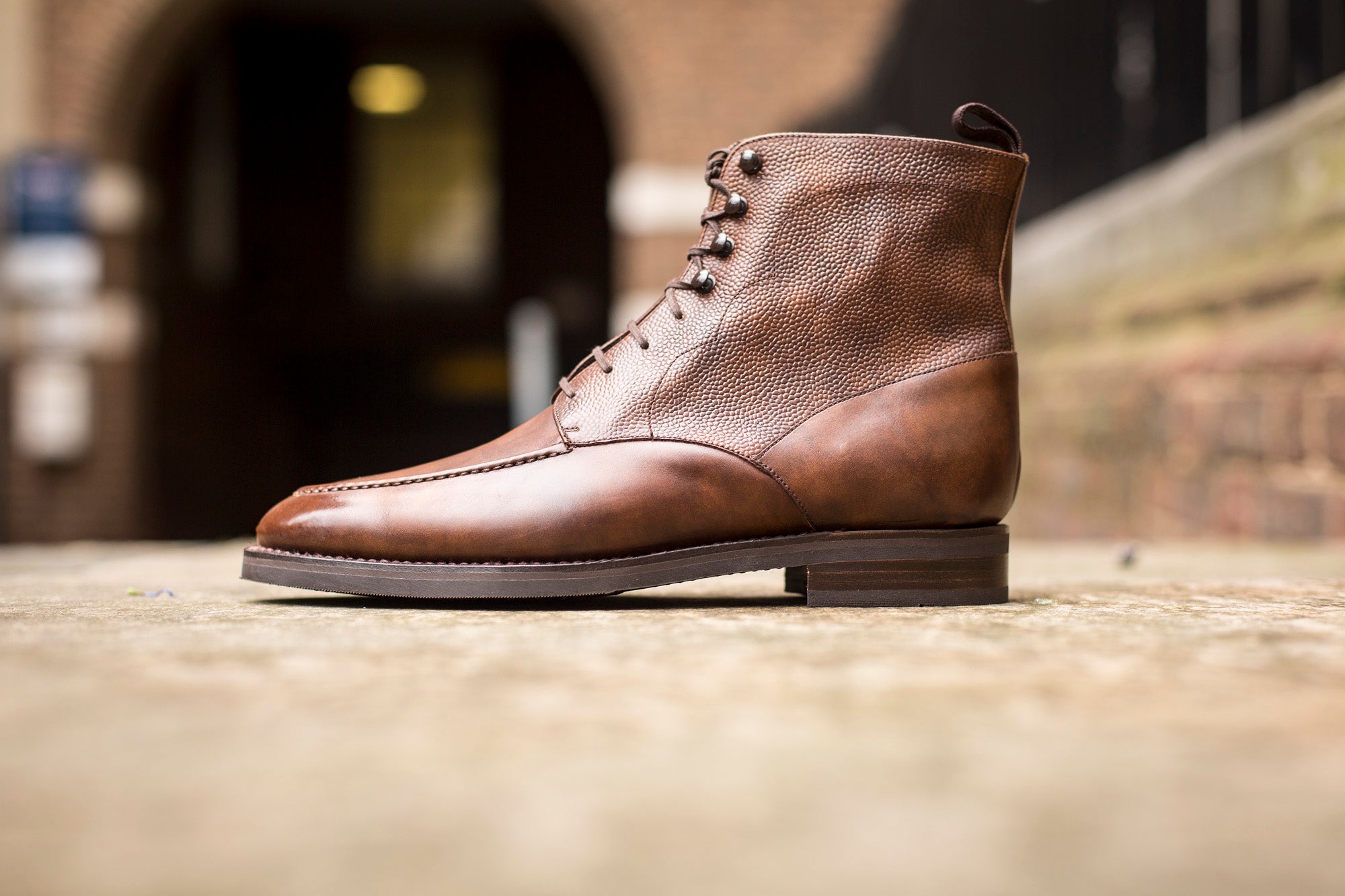 Bremerton - MTO - Copper Museum Calf / Copper Museum Grain - TMG Last - Double City Rubber Sole-Made To Order Lace Laceup Boots-J.FitzPatrick Footwear