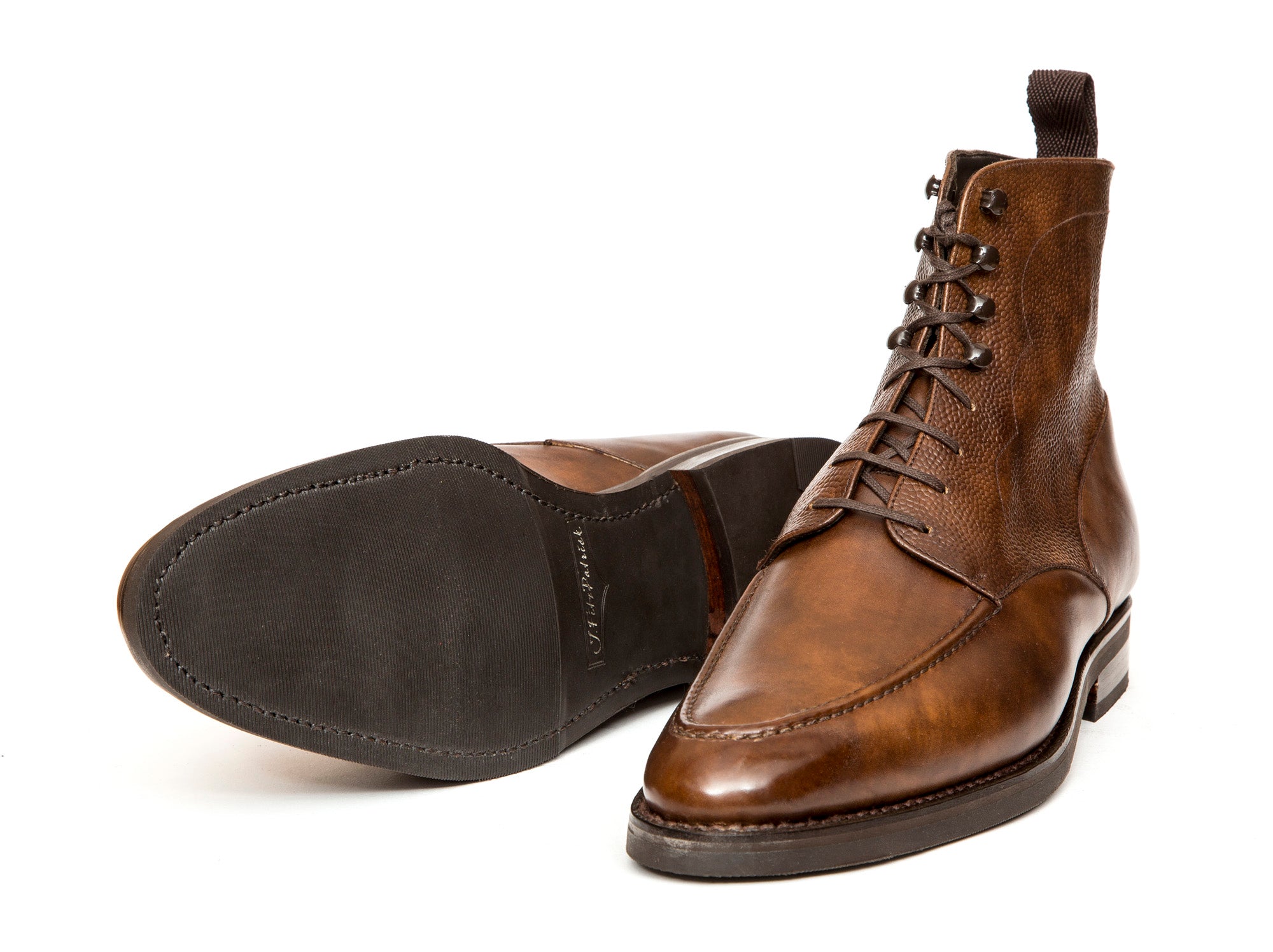 Bremerton - MTO - Copper Museum Calf / Copper Museum Grain - TMG Last - Double City Rubber Sole-Made To Order Lace Laceup Boots-J.FitzPatrick Footwear