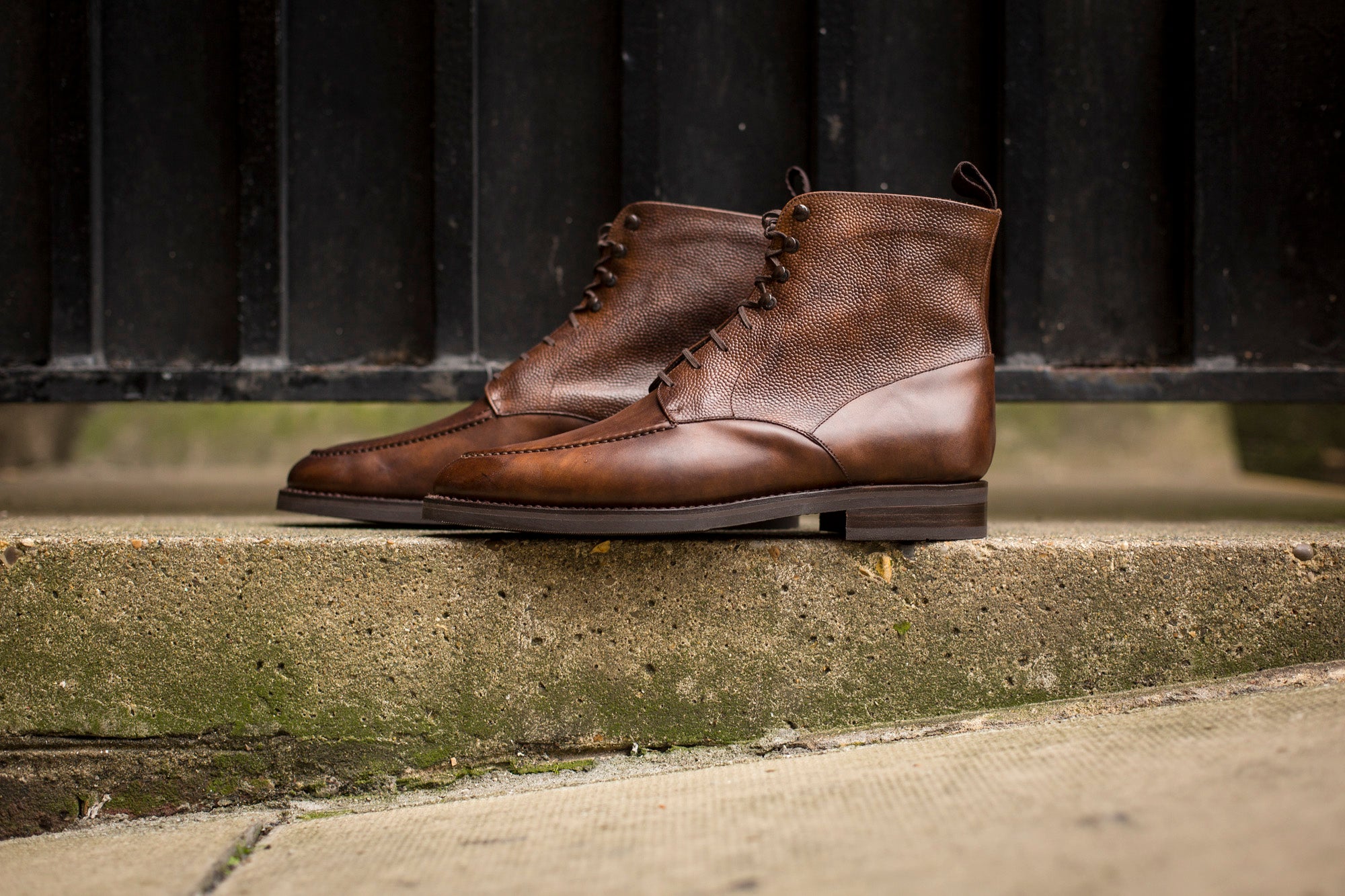 Bremerton - MTO - Copper Museum Calf / Copper Museum Grain - TMG Last - Double City Rubber Sole-Made To Order Lace Laceup Boots-J.FitzPatrick Footwear