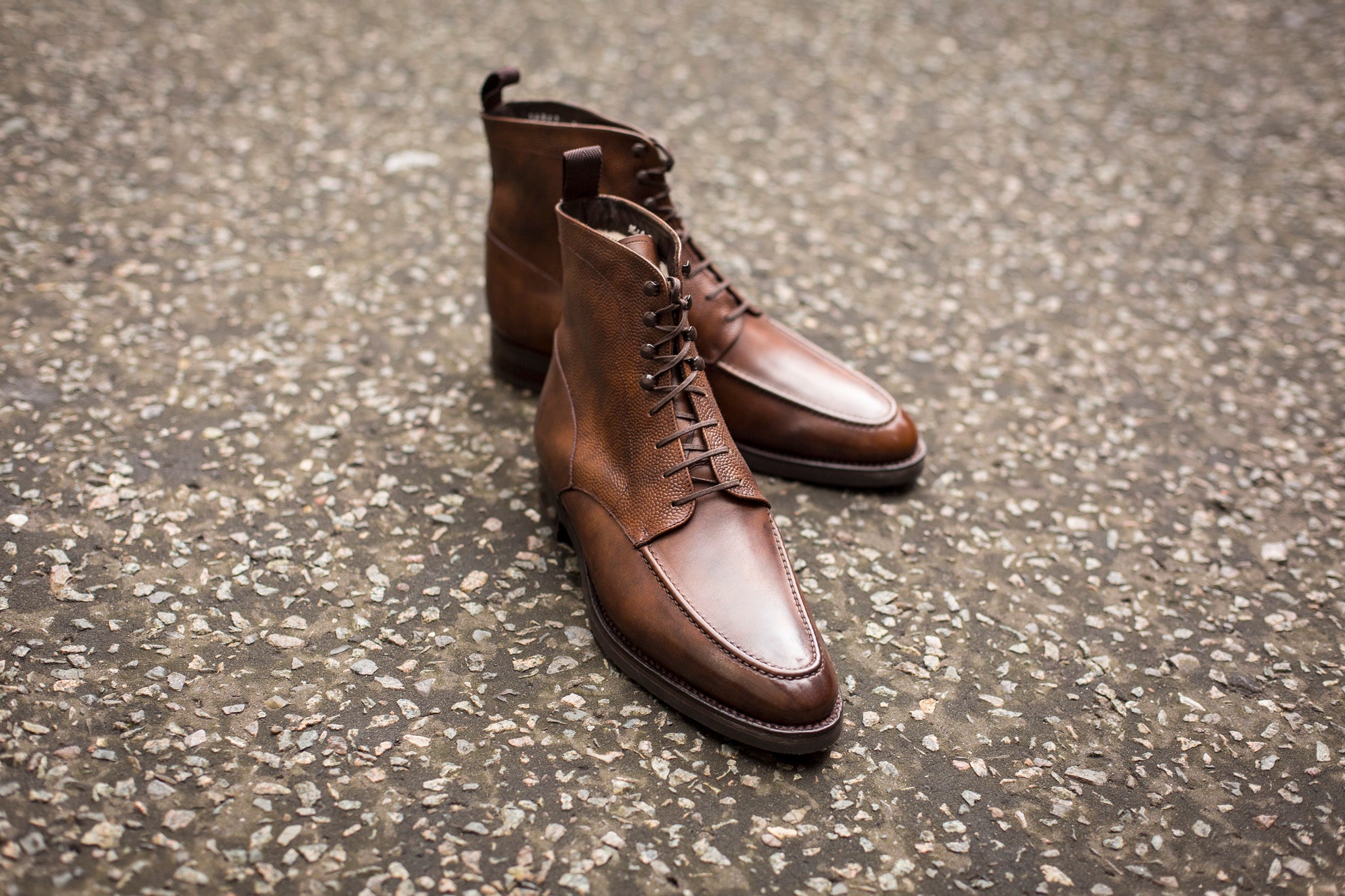 Bremerton - MTO - Copper Museum Calf / Copper Museum Grain - TMG Last - Double City Rubber Sole-Made To Order Lace Laceup Boots-J.FitzPatrick Footwear
