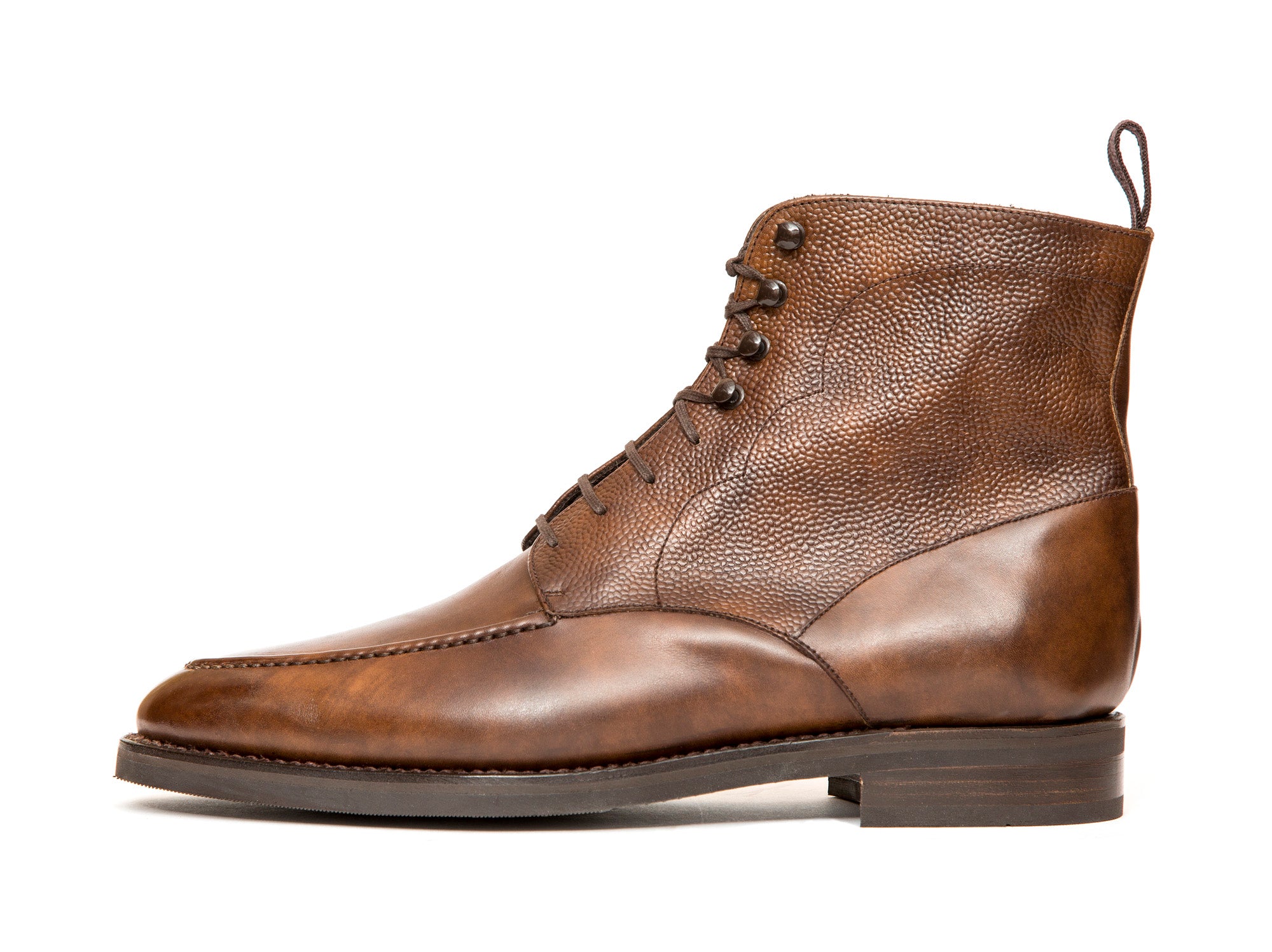 Bremerton - MTO - Copper Museum Calf / Copper Museum Grain - TMG Last - Double City Rubber Sole-Made To Order Lace Laceup Boots-J.FitzPatrick Footwear