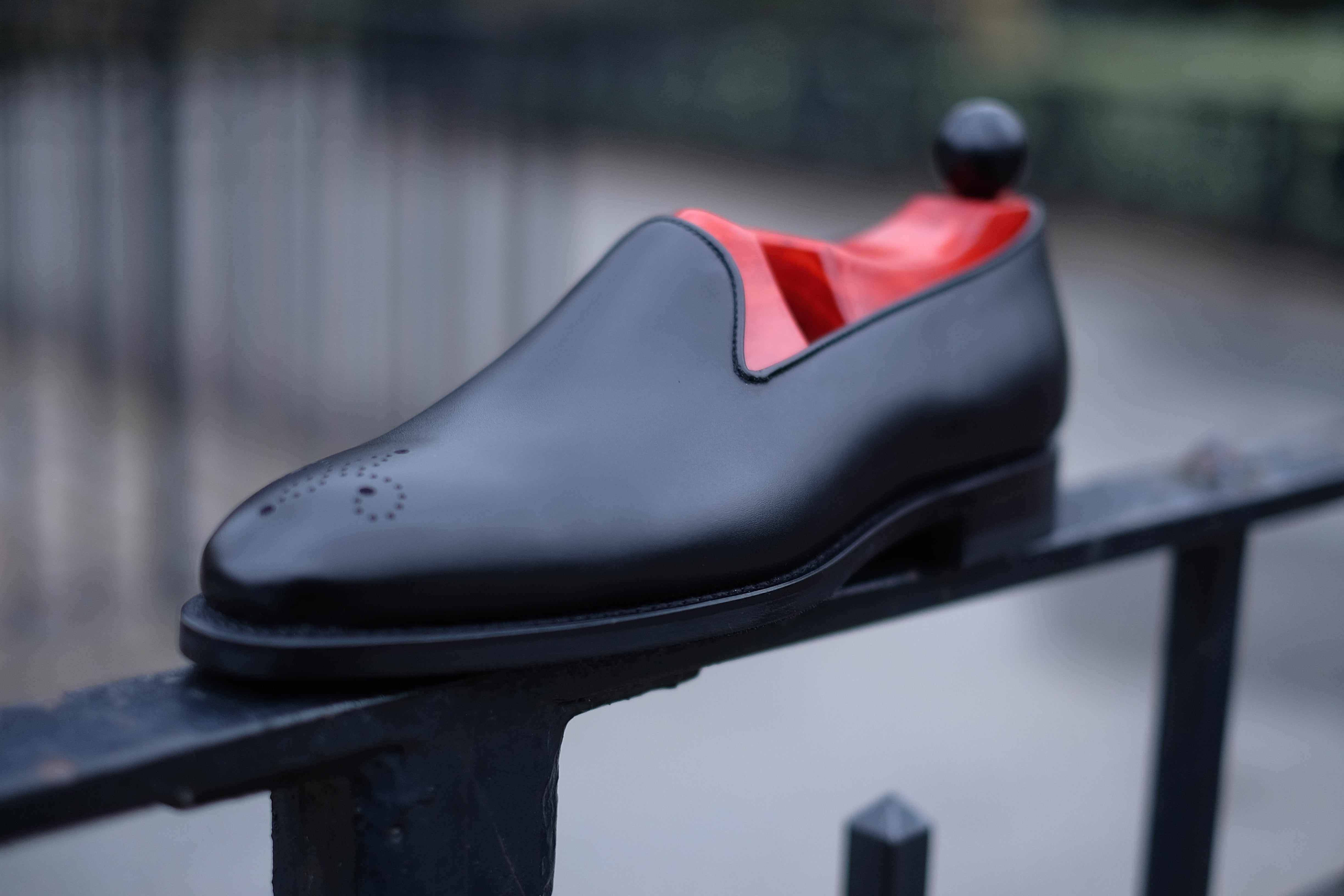 Chelan - Black Calf-Slipper Loafers-J.FitzPatrick Footwear