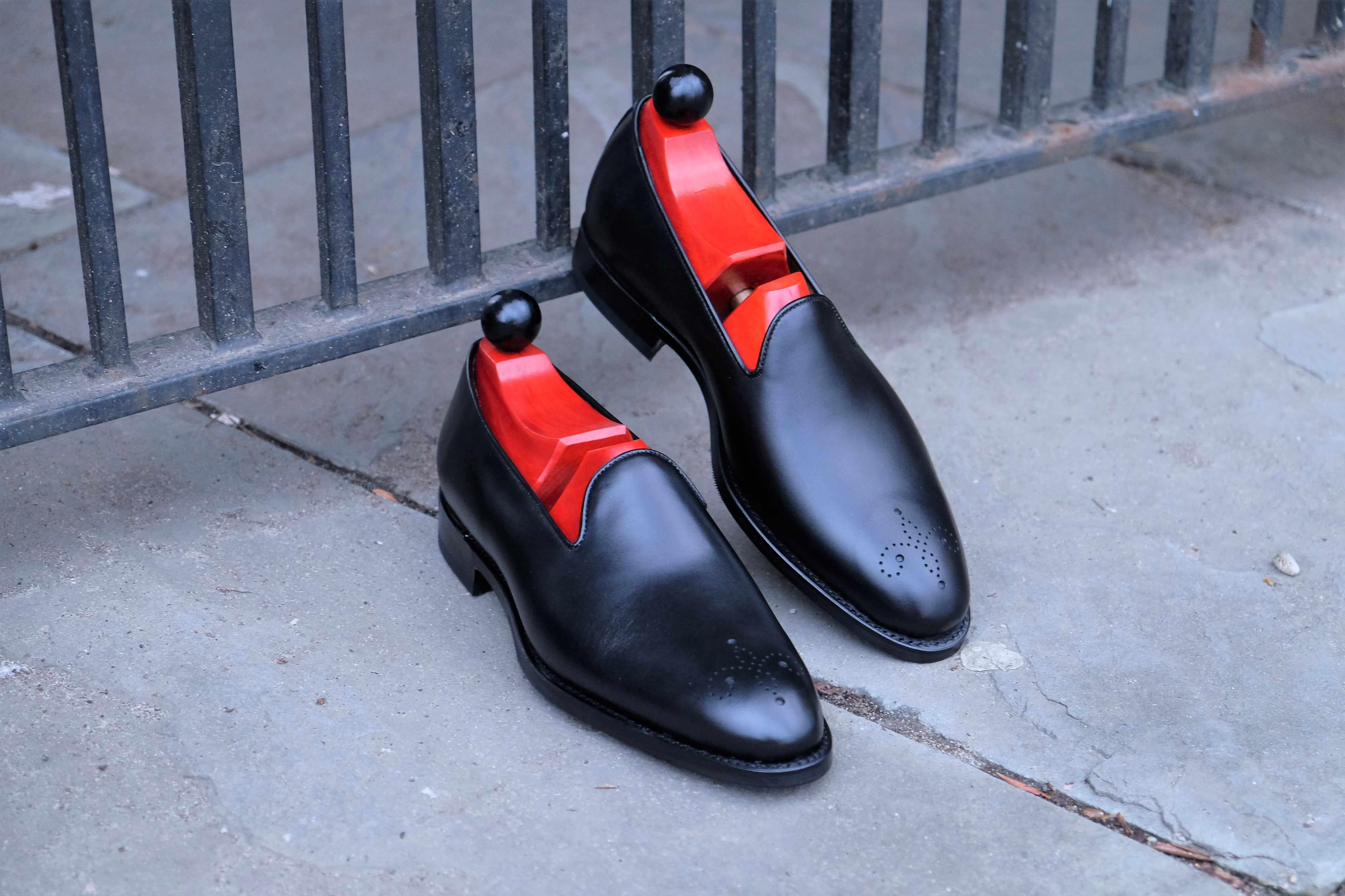 Chelan - Black Calf-Slipper Loafers-J.FitzPatrick Footwear