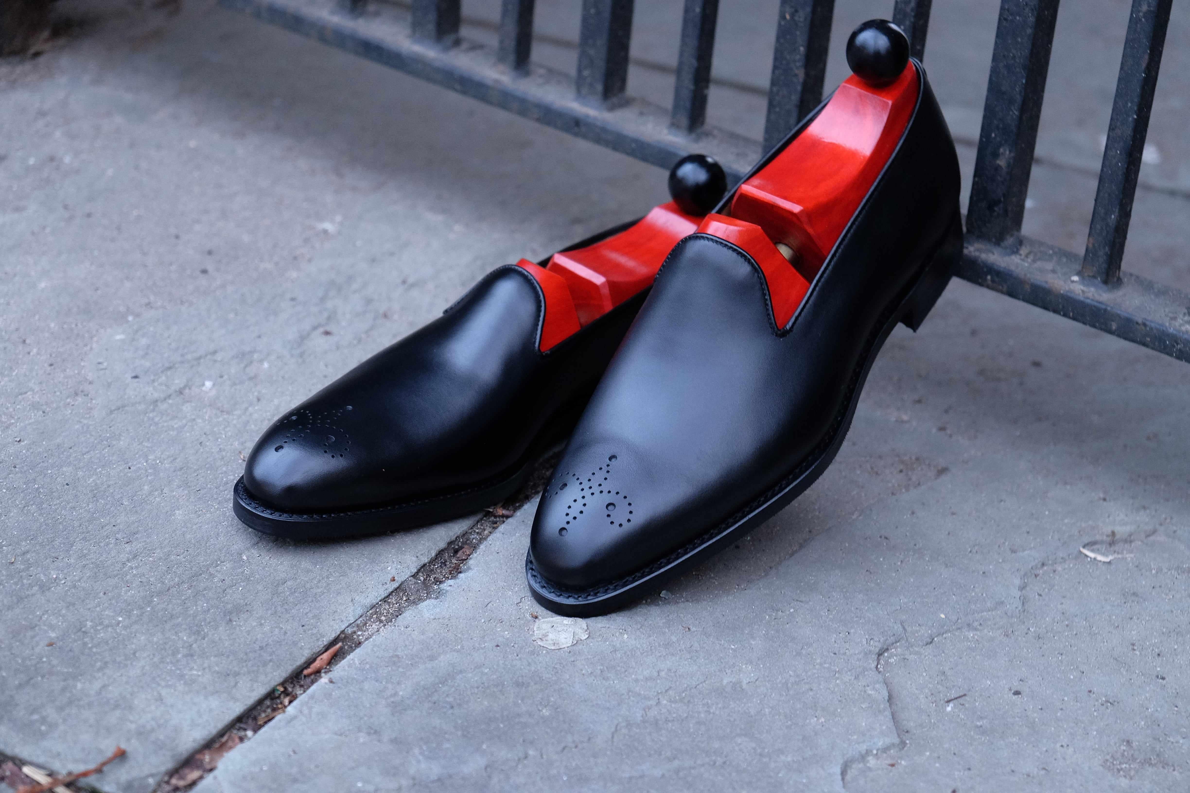 Chelan - Black Calf-Slipper Loafers-J.FitzPatrick Footwear