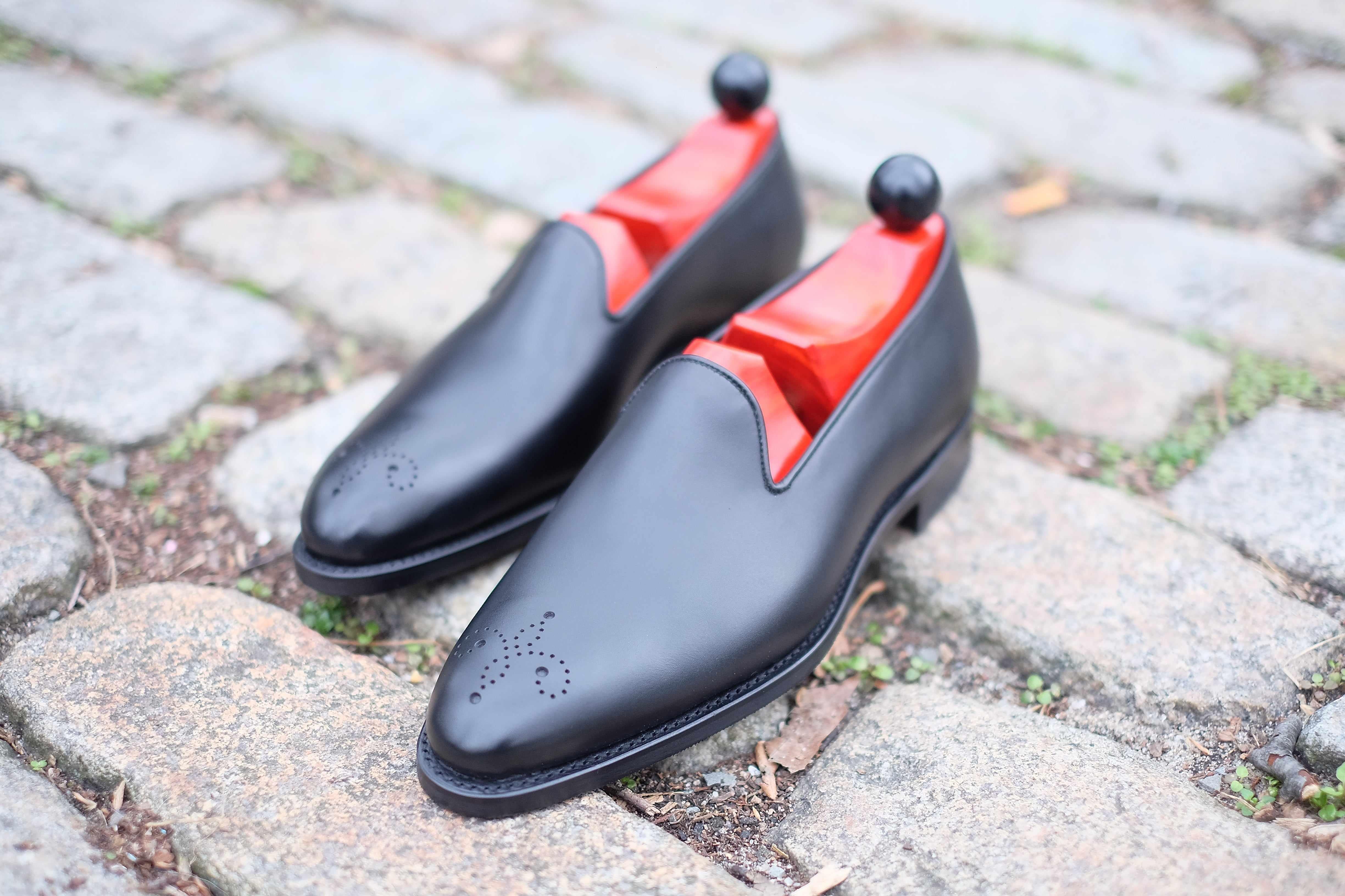 Chelan - Black Calf-Slipper Loafers-J.FitzPatrick Footwear