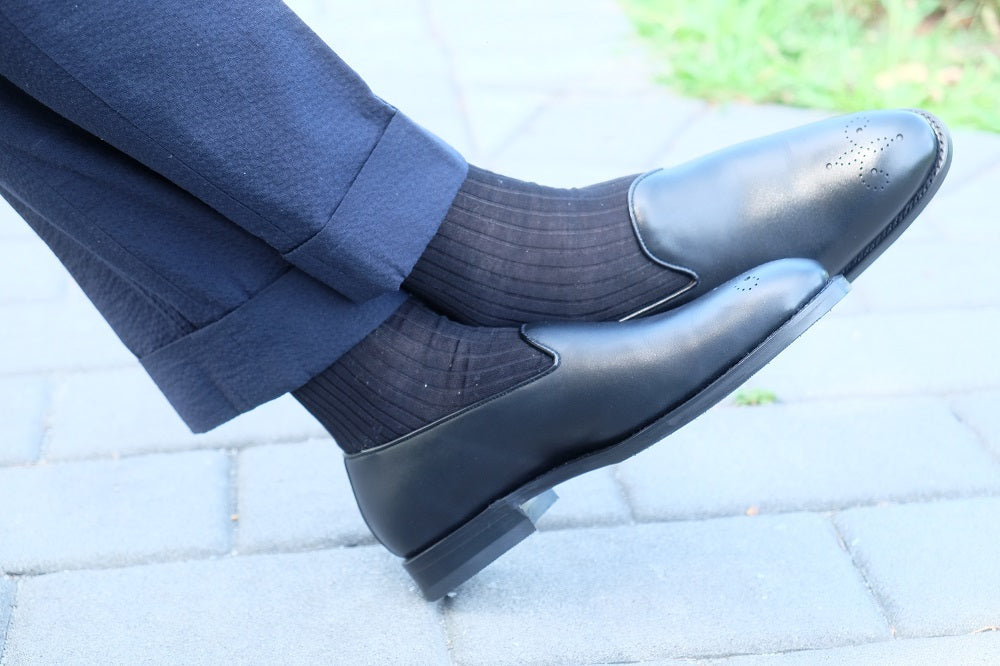 Chelan - Black Calf-Slipper Loafers-J.FitzPatrick Footwear