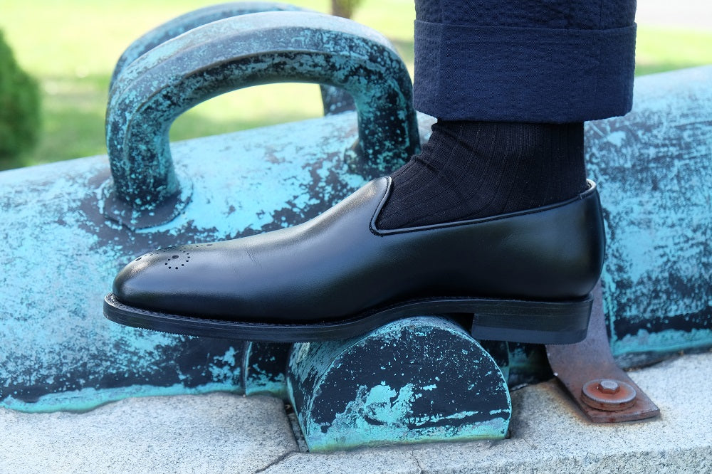 Chelan - Black Calf-Slipper Loafers-J.FitzPatrick Footwear