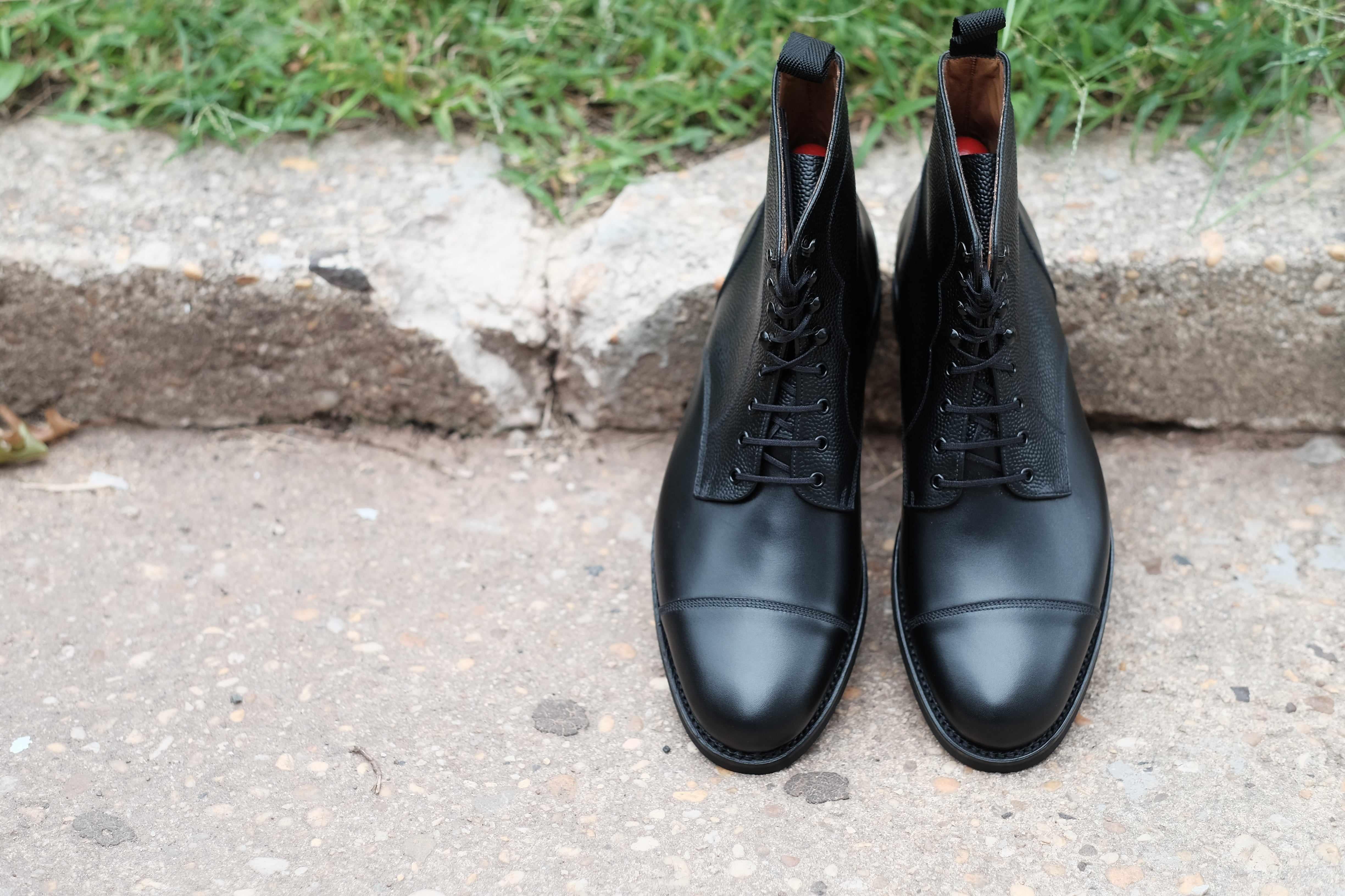 Columbia Redux - Black Calf / Black Grain-Derby Boots-J.FitzPatrick Footwear