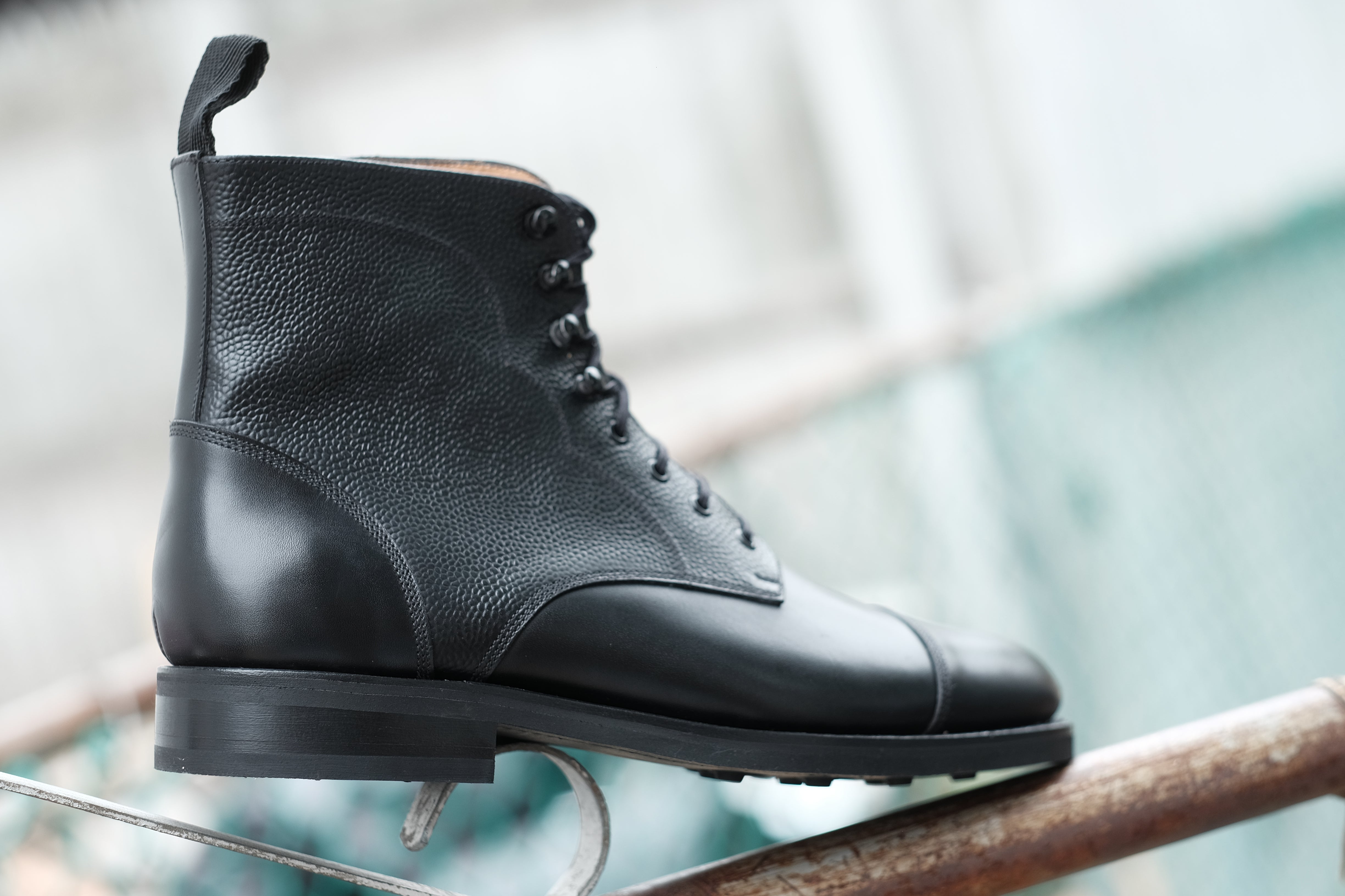 Columbia Redux - Black Calf / Black Grain-Derby Boots-J.FitzPatrick Footwear