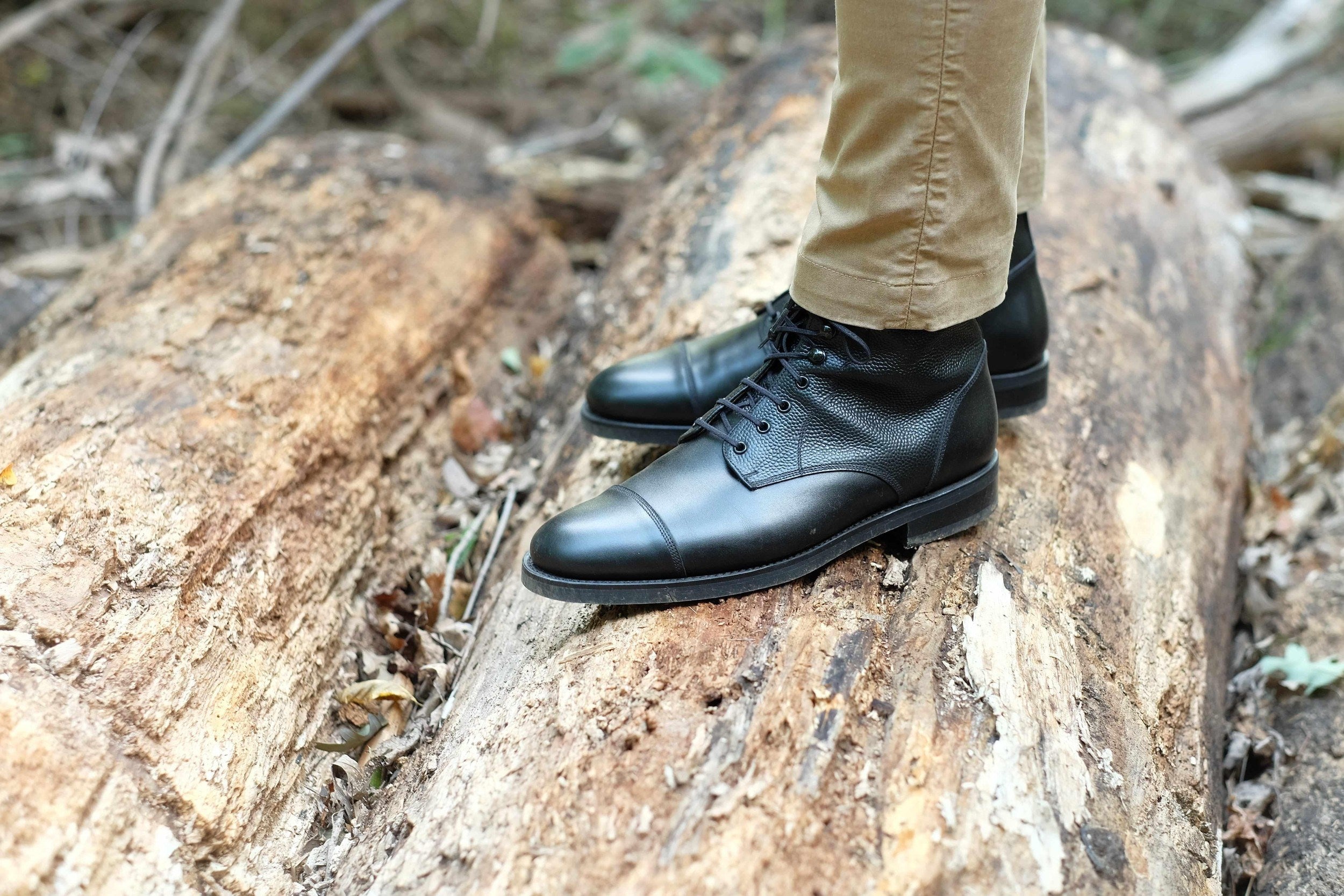 Columbia Redux - Black Calf / Black Grain-Derby Boots-J.FitzPatrick Footwear