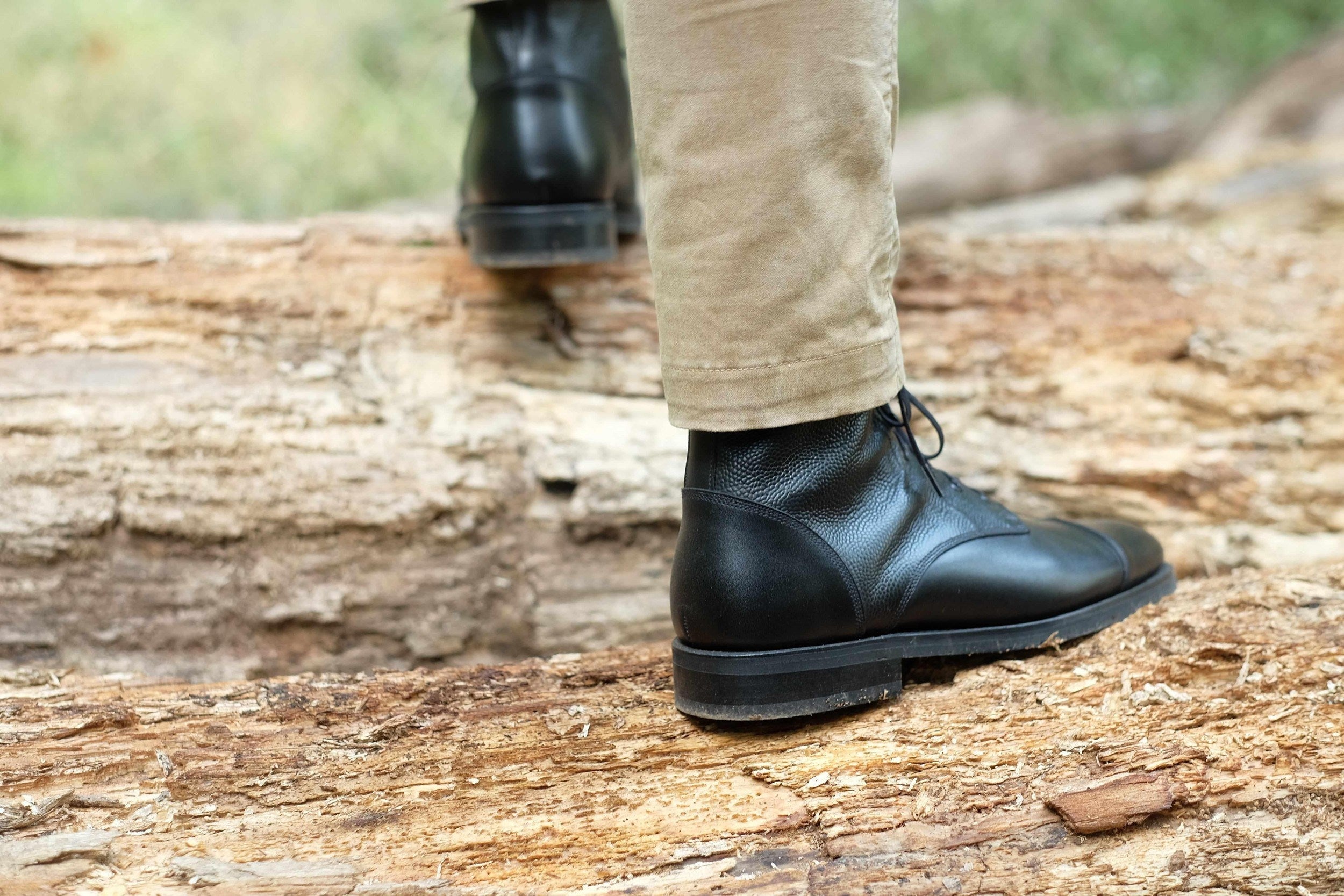 Columbia Redux - Black Calf / Black Grain-Derby Boots-J.FitzPatrick Footwear